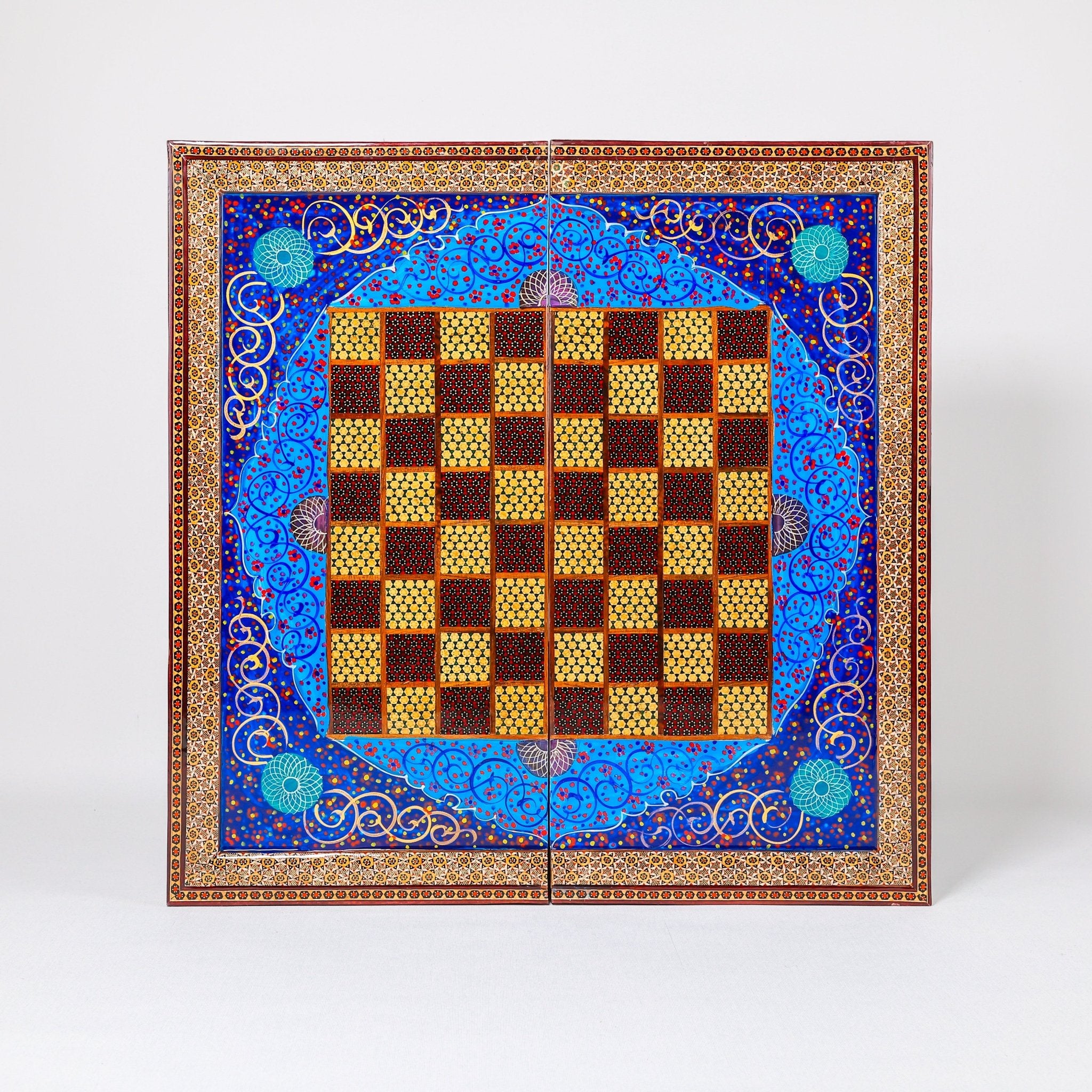 Chess Board - Size 50 - Beechwood Interior - Tazhib Design - 04 - Meraas Gallery