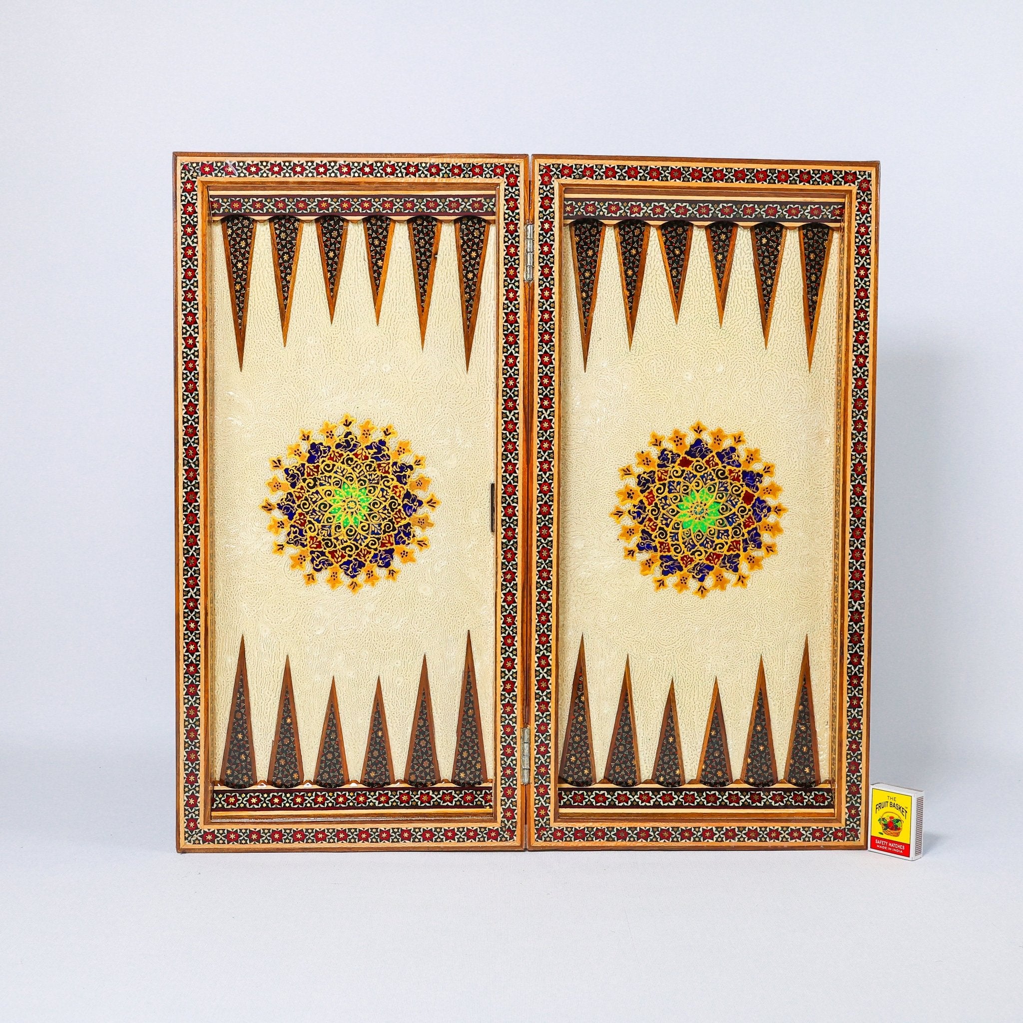 Chess & Backgammon Board - Size 50 - Colored Shell Design - 10 - Meraas Gallery