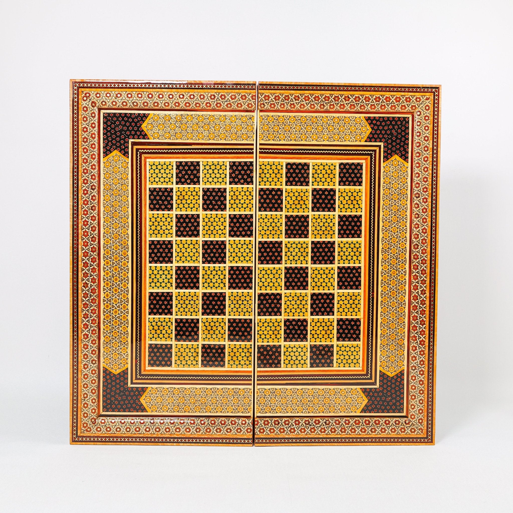 Chess Board - Size 50 - Column Frame - Khatam Design - 03 - Meraas Gallery
