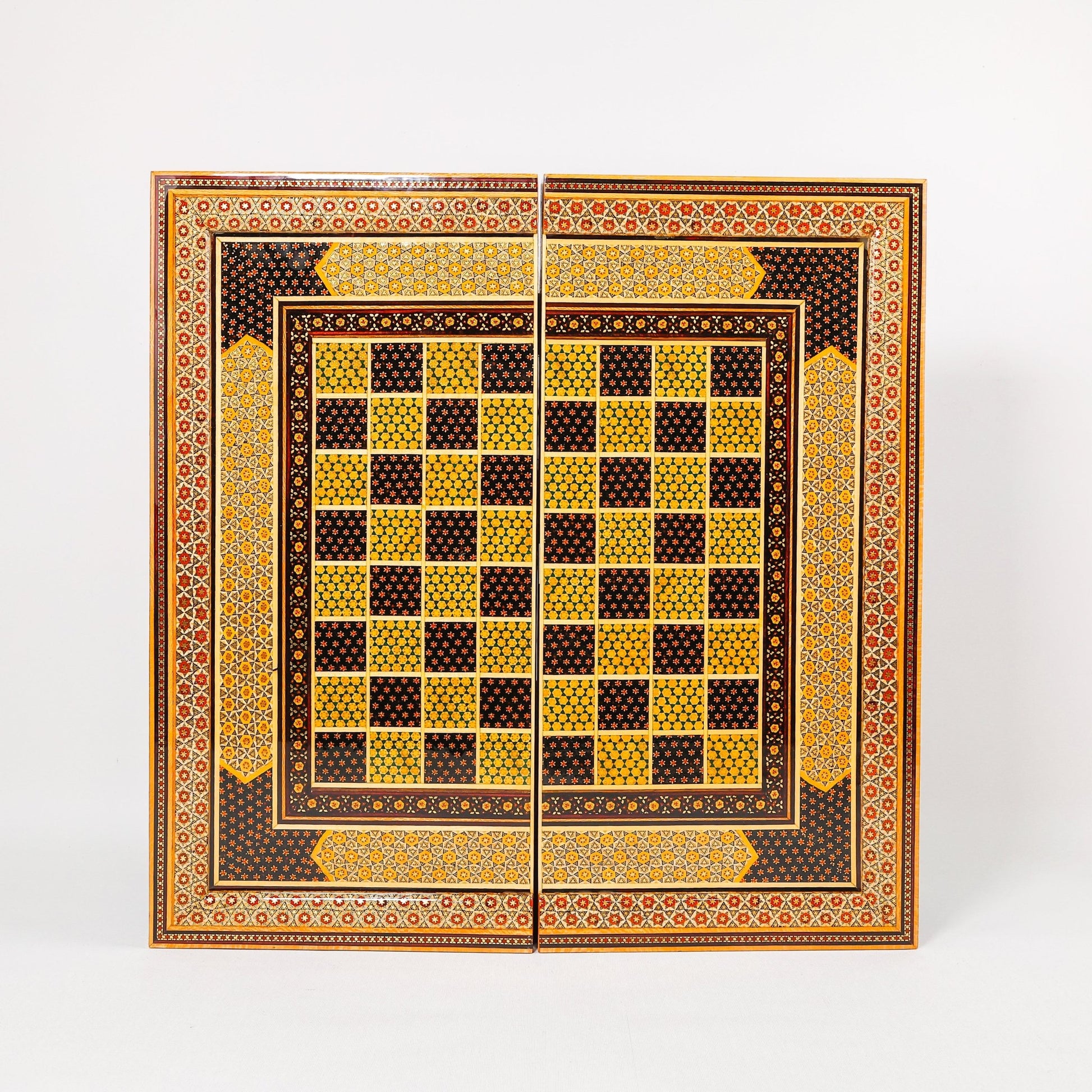 Chess Board - Size 50 - Column Frame - Khatam Design - 04 - Meraas Gallery