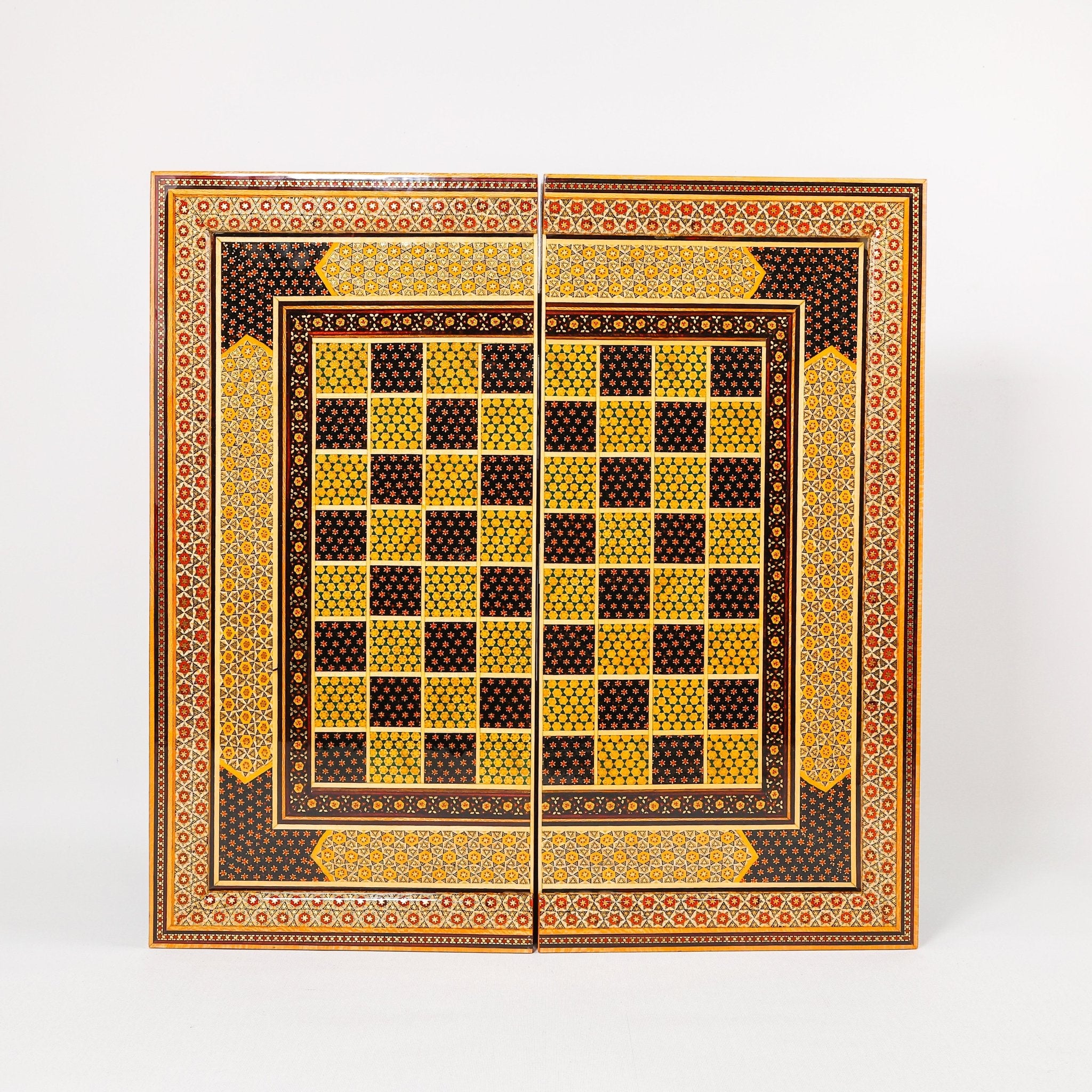 Chess Board - Size 50 - Column Frame - Khatam Design - 04 - Meraas Gallery