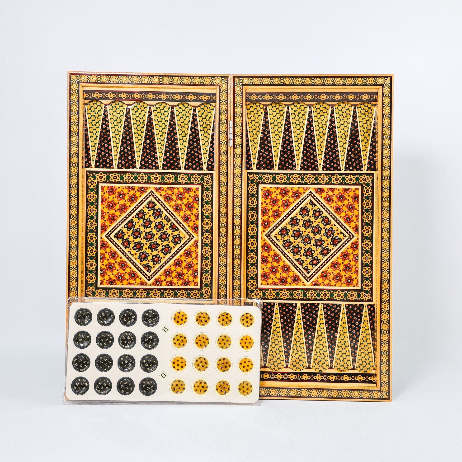 Chess Board - Size 50 - Column Frame - Khatam Design - 04 - Meraas Gallery