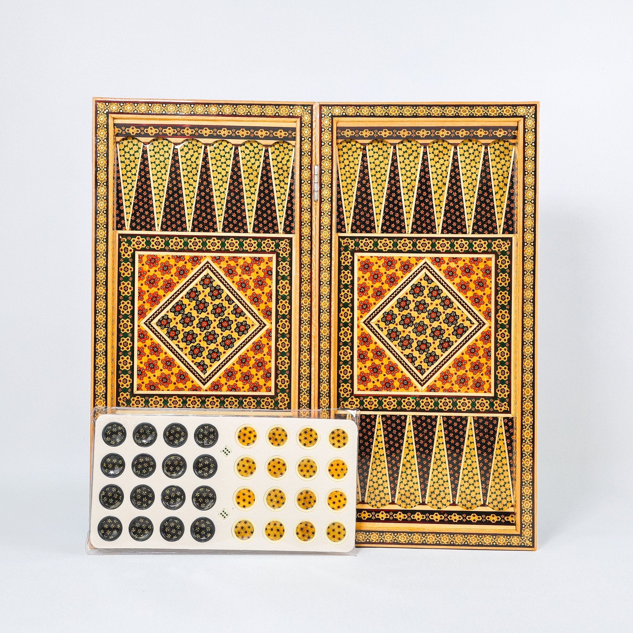 Chess Board - Size 50 - Column Frame - Khatam Design - 04 - Meraas Gallery