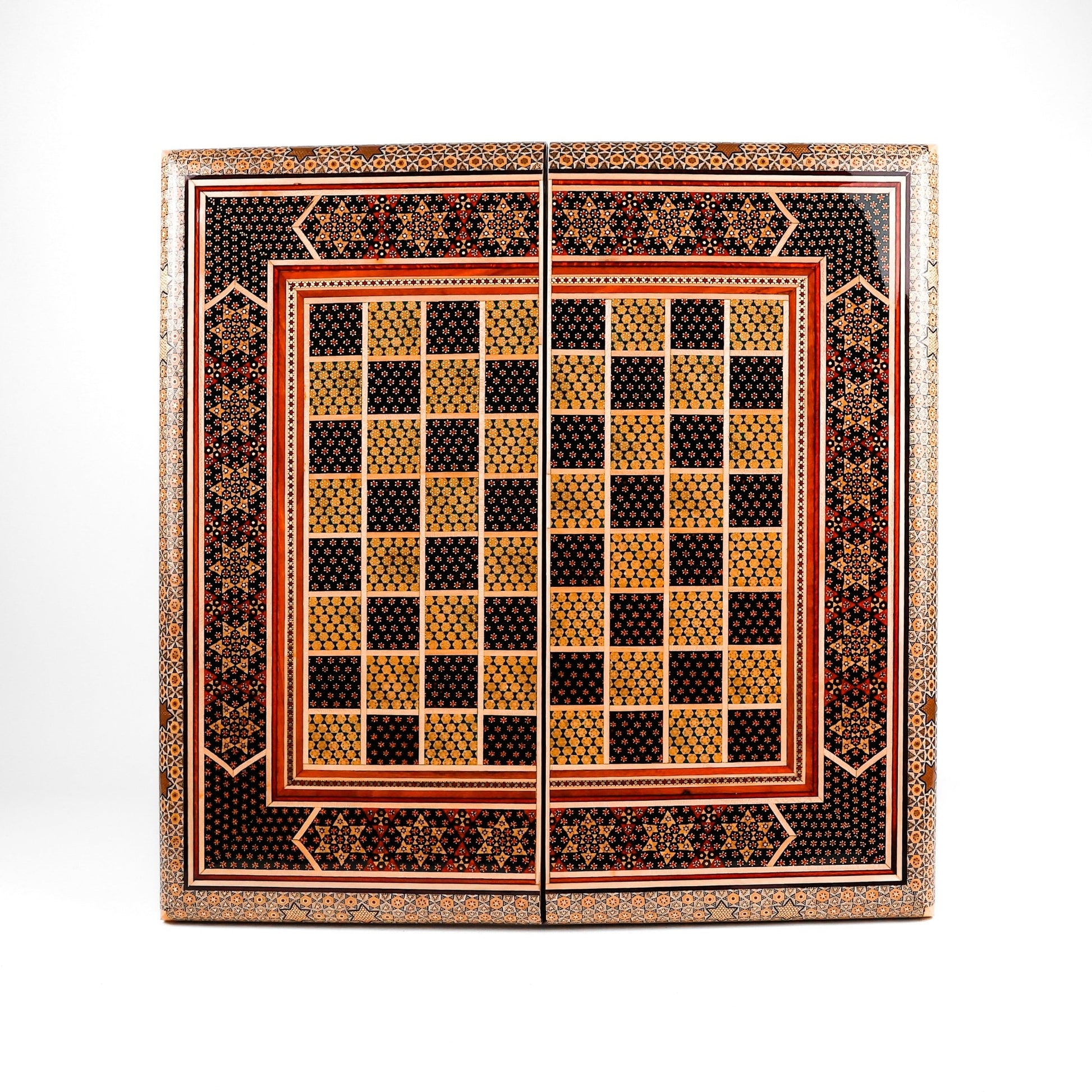 Chess Board - Size 50 - Rounded Edge - Khatam Design - 02 - Meraas Gallery