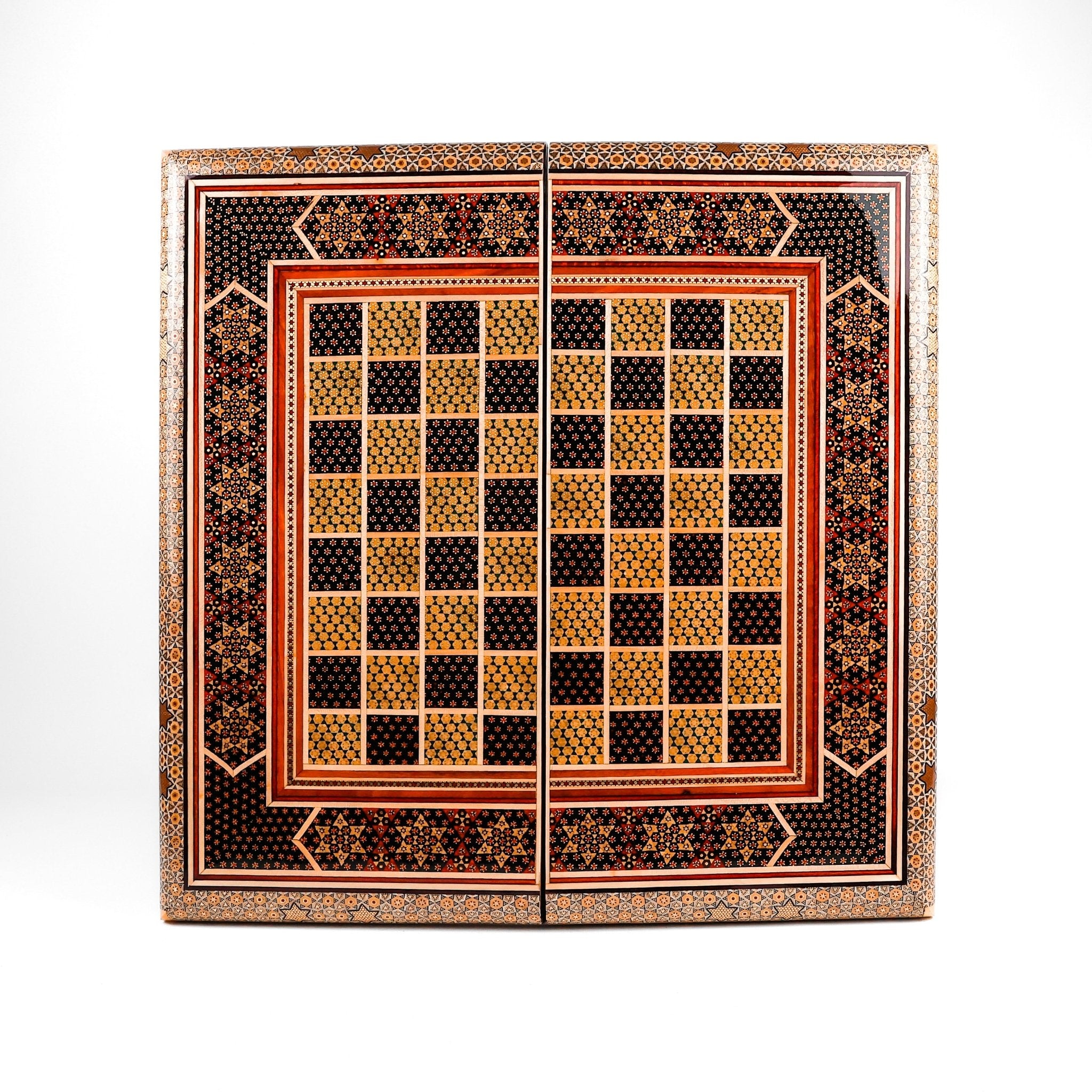 Chess Board - Size 50 - Rounded Edge - Khatam Design - 02 - Meraas Gallery