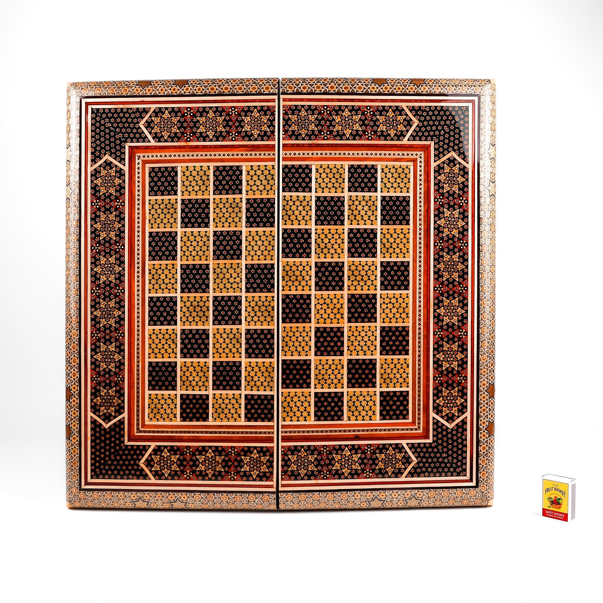 Chess Board - Size 50 - Rounded Edge - Khatam Design - 02 - Meraas Gallery