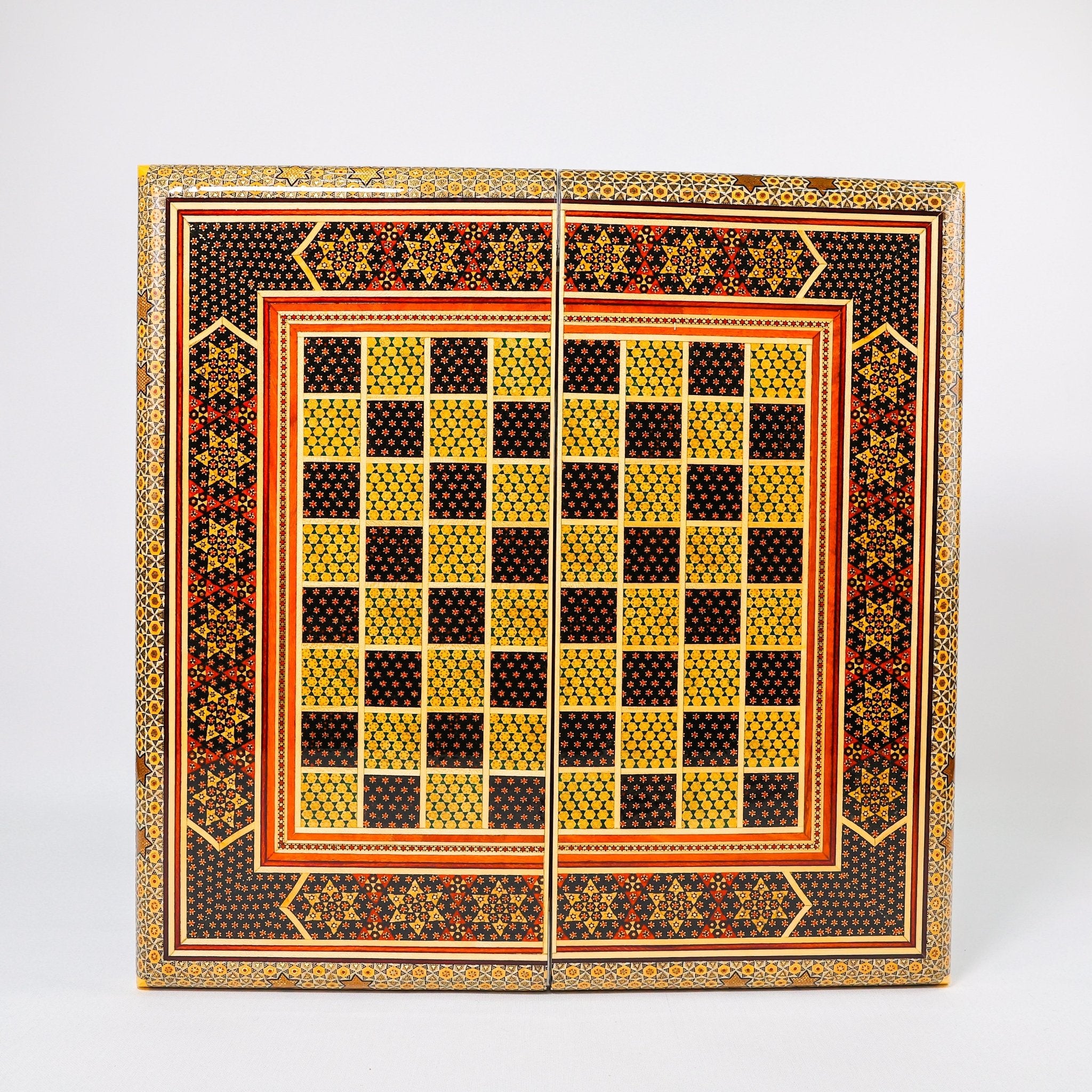 Chess Board - Size 50 - Rounded Edge - Khatam Design - 03 - Meraas Gallery