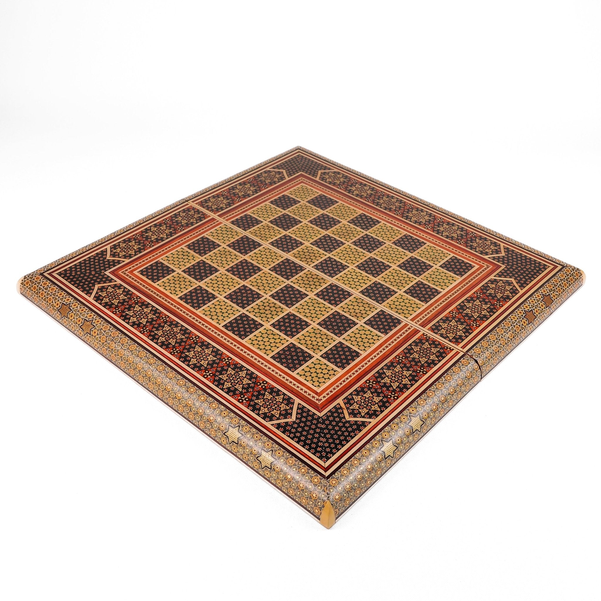 Chess Board - Size 50 - Rounded Edge - Khatam Design - 01 - Meraas Gallery