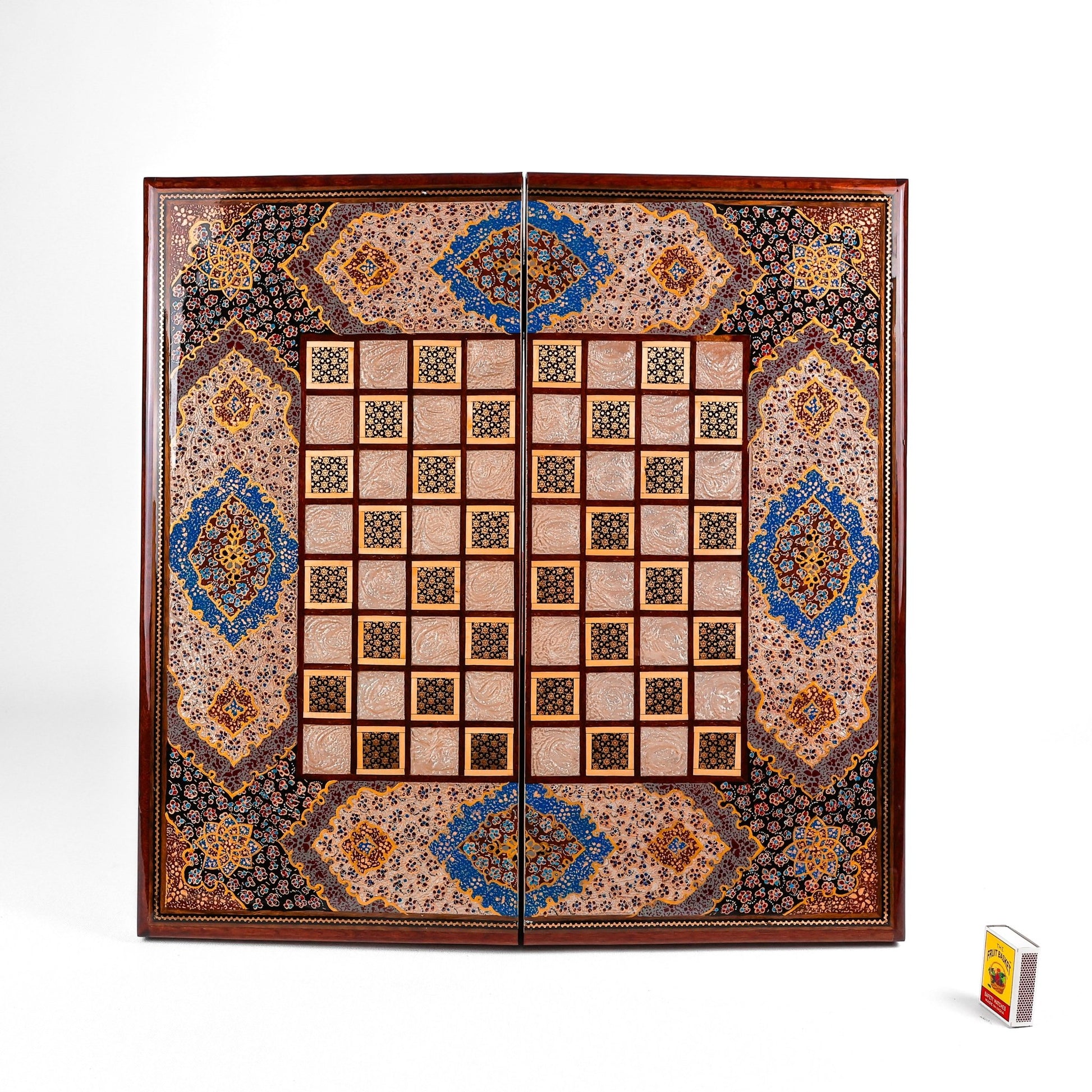 Chess Board - Size 50 - Rounded Edge - Eslimi Design - Mahogany - Meraas Gallery