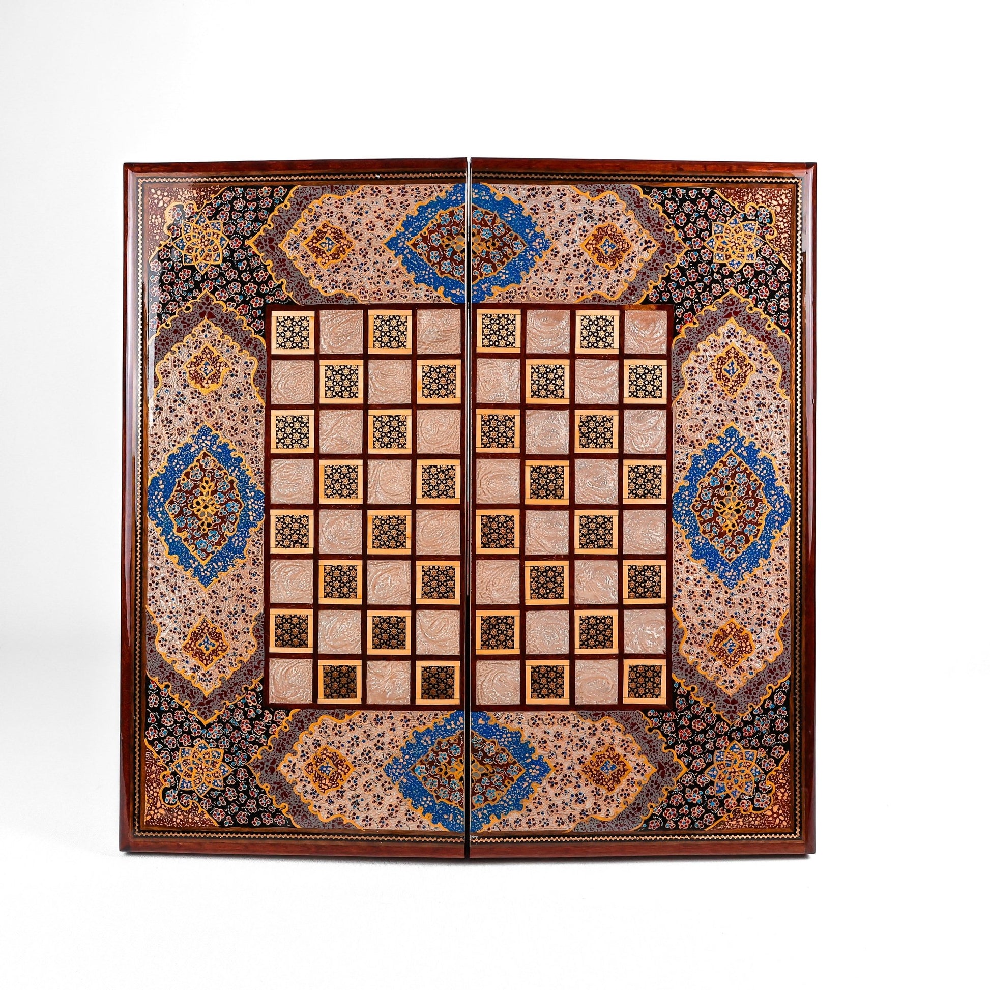 Chess Board - Size 50 - Rounded Edge - Eslimi Design - Mahogany - Meraas Gallery