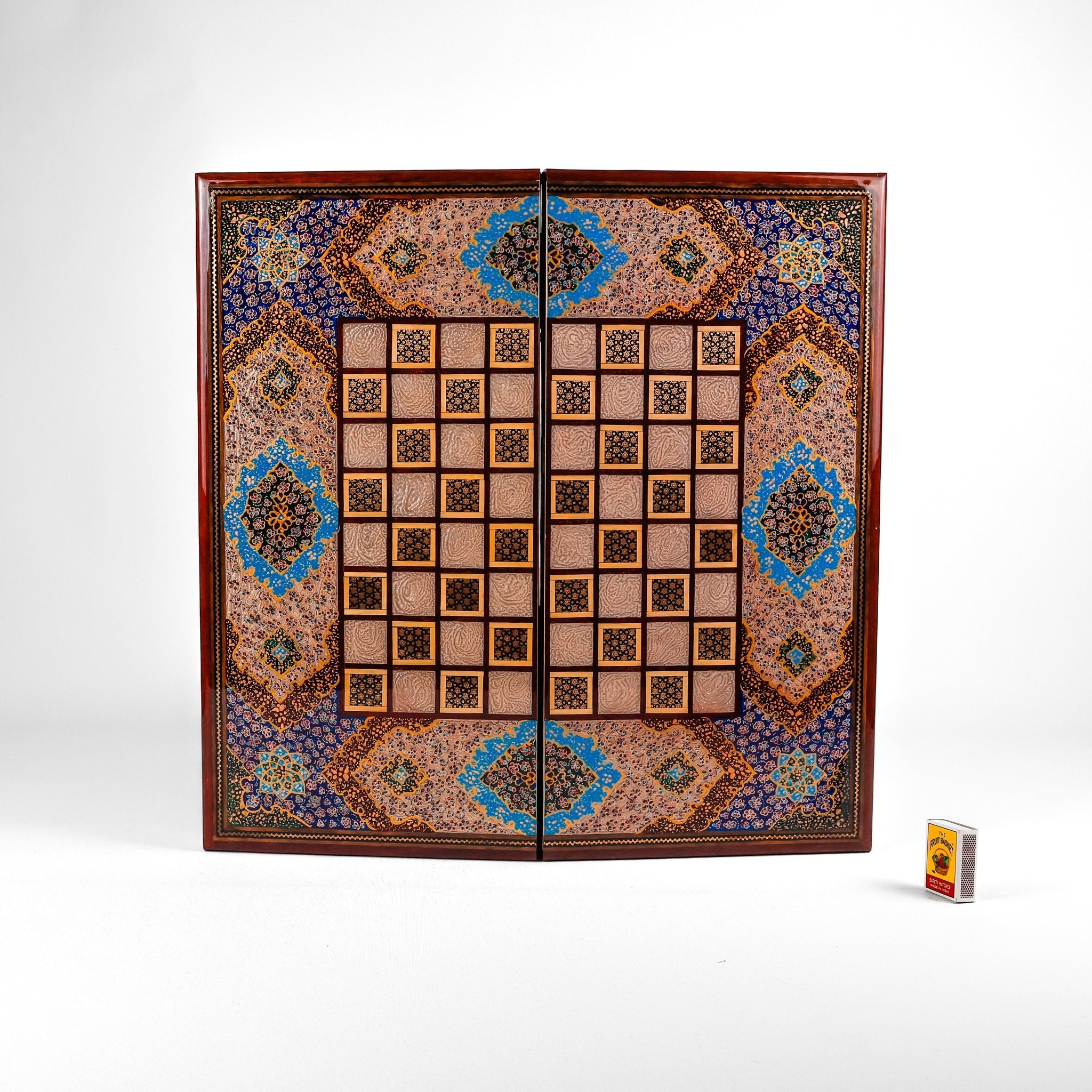 Chess Board - Size 50 - Rounded Edge - Eslimi Design - Mahogany - 01 - Meraas Gallery