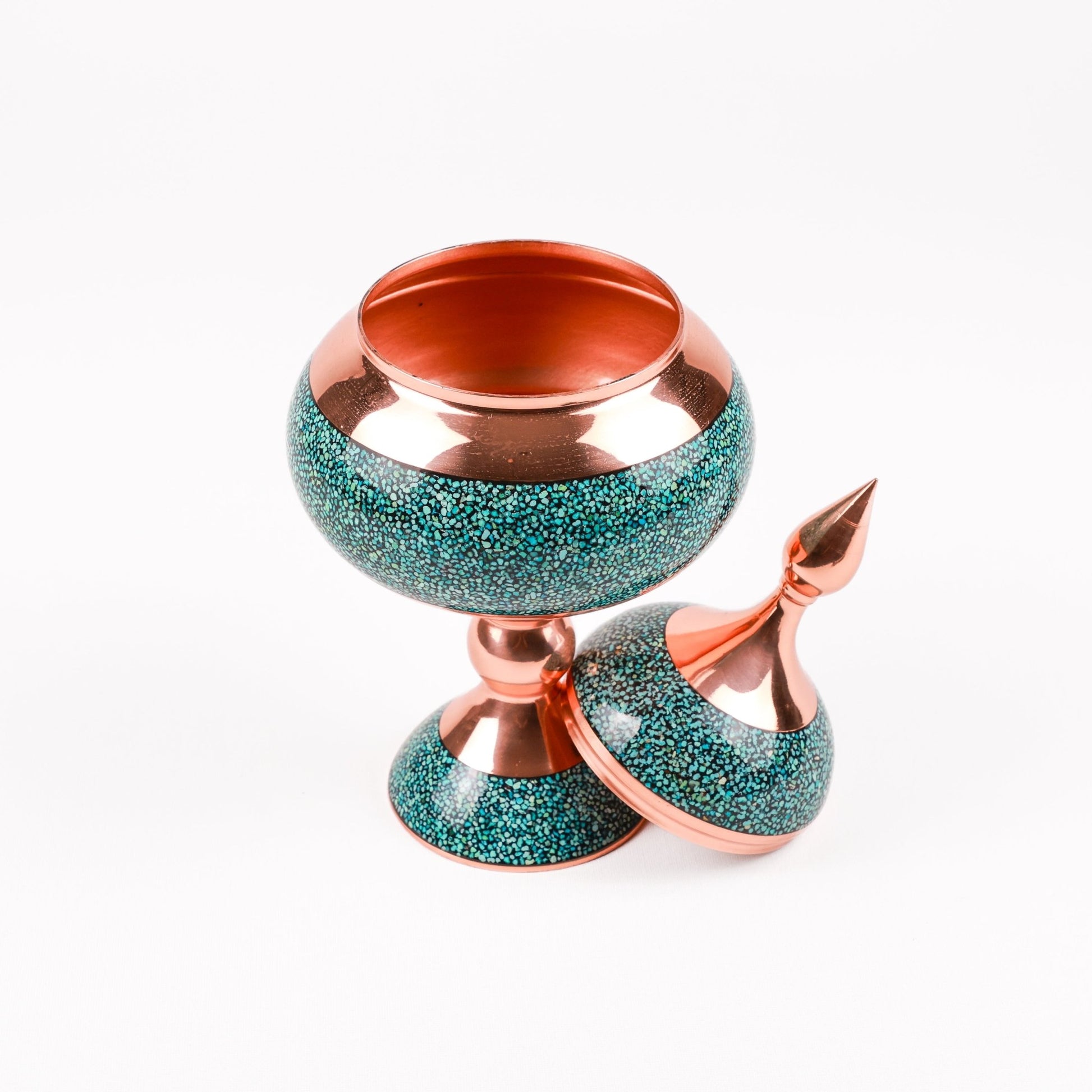 Candy Dish - Size 25 - Copper And Turqoise - Meraas Gallery
