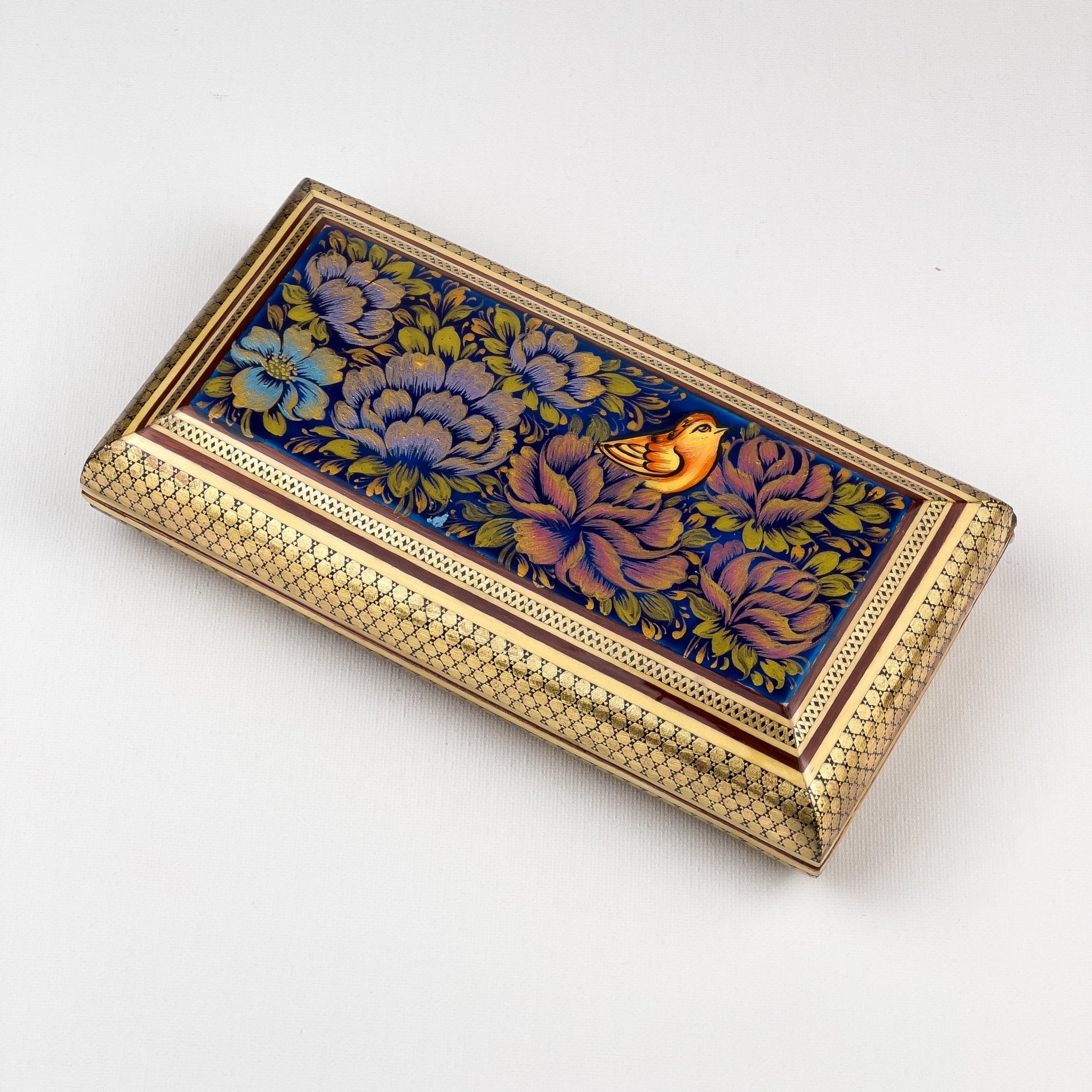 Jewelery Box Top Painting Premium Full Khatam - Size 10x20 Cm - Meraas Gallery