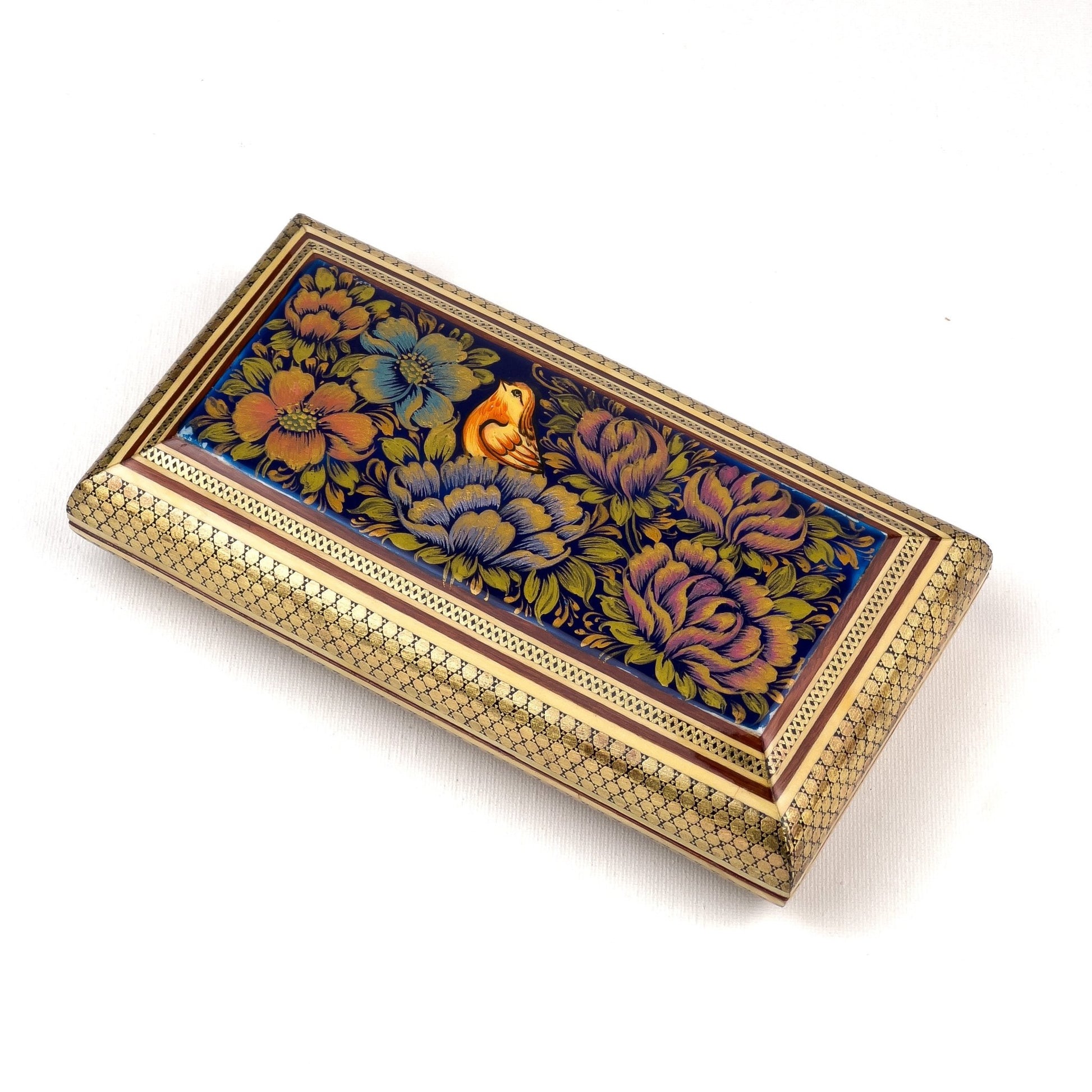 Jewelery Box Top Painting Premium Full Khatam - Size 10x20 Cm - Meraas Gallery