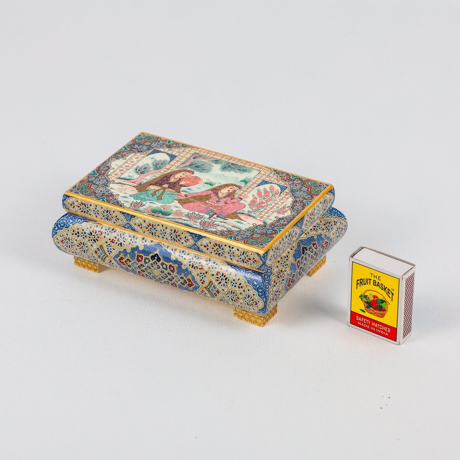 Bone Box - Size 15 - Top Miniature Painting - Premium Tazhib Design - Meraas Gallery