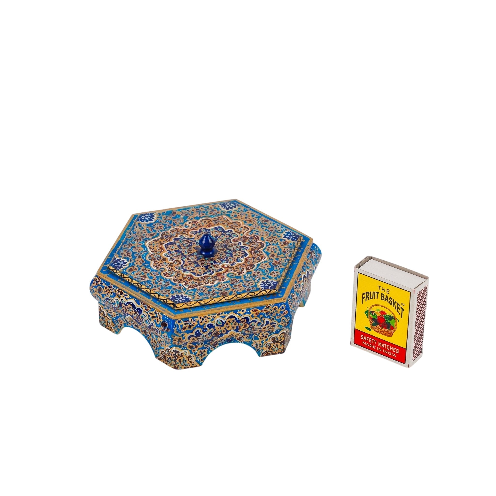 6 - sided Camel Bone Box - Premium Tazhib Design - Single Lid - Meraas Gallery