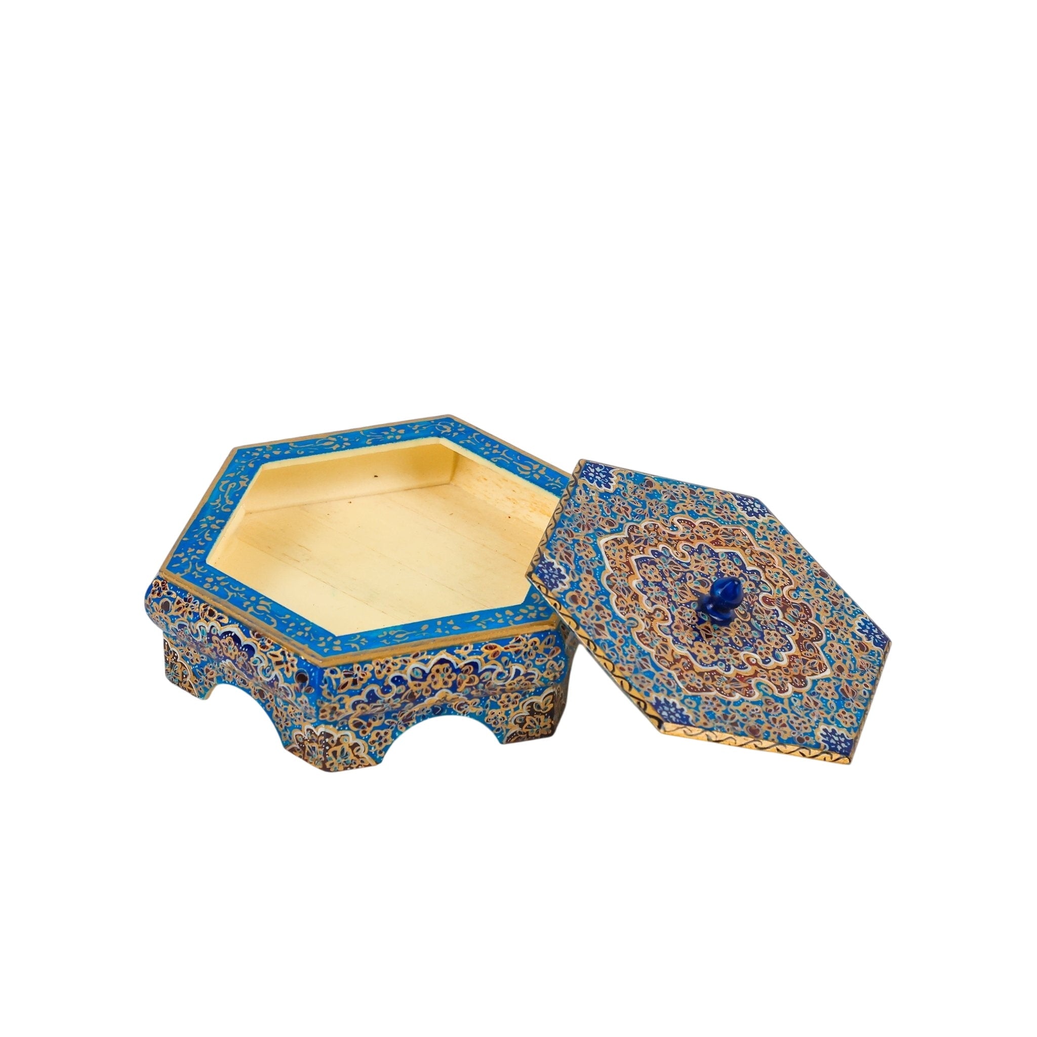 6 - sided Camel Bone Box - Premium Tazhib Design - Single Lid - Meraas Gallery