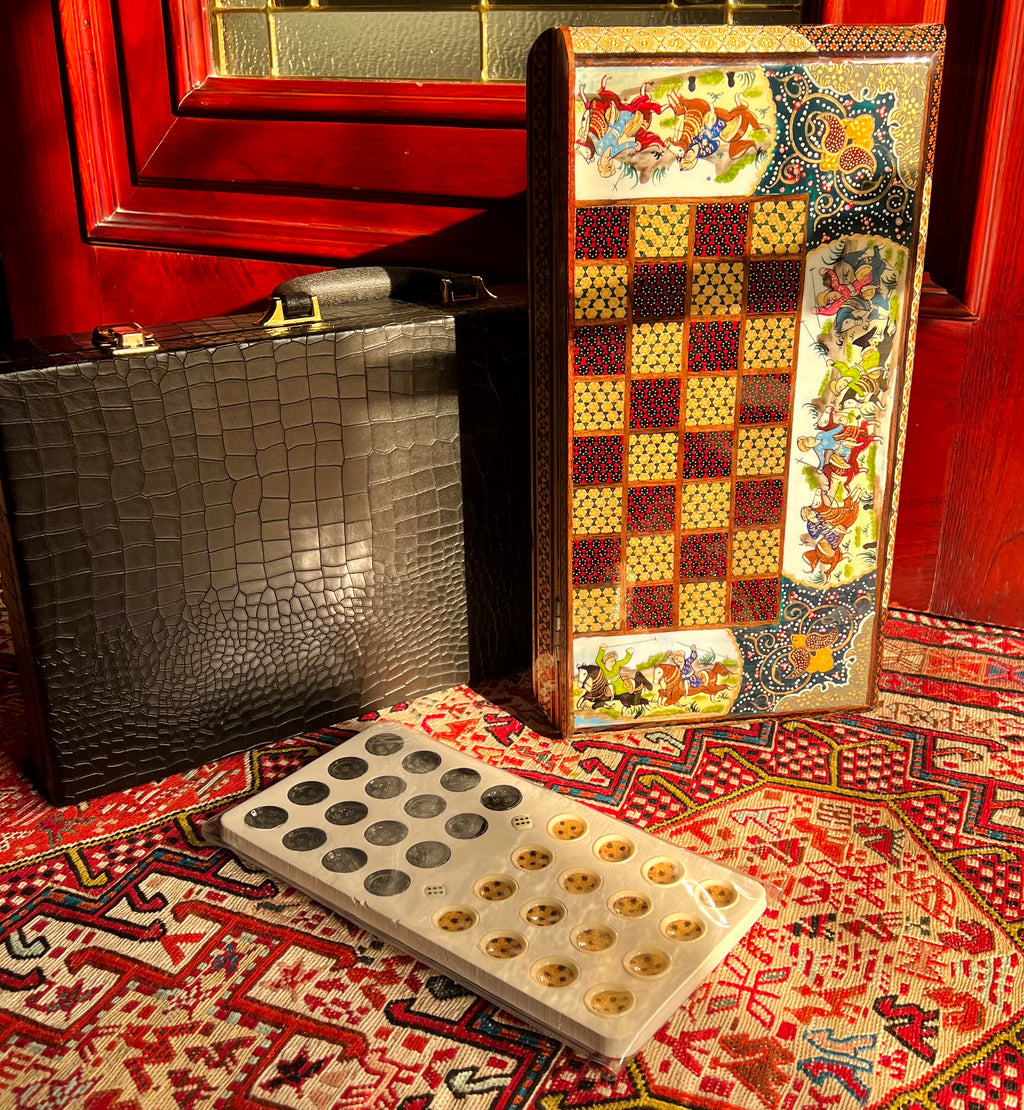 Chess Board - Size 40 - Tazhib & Flower Design