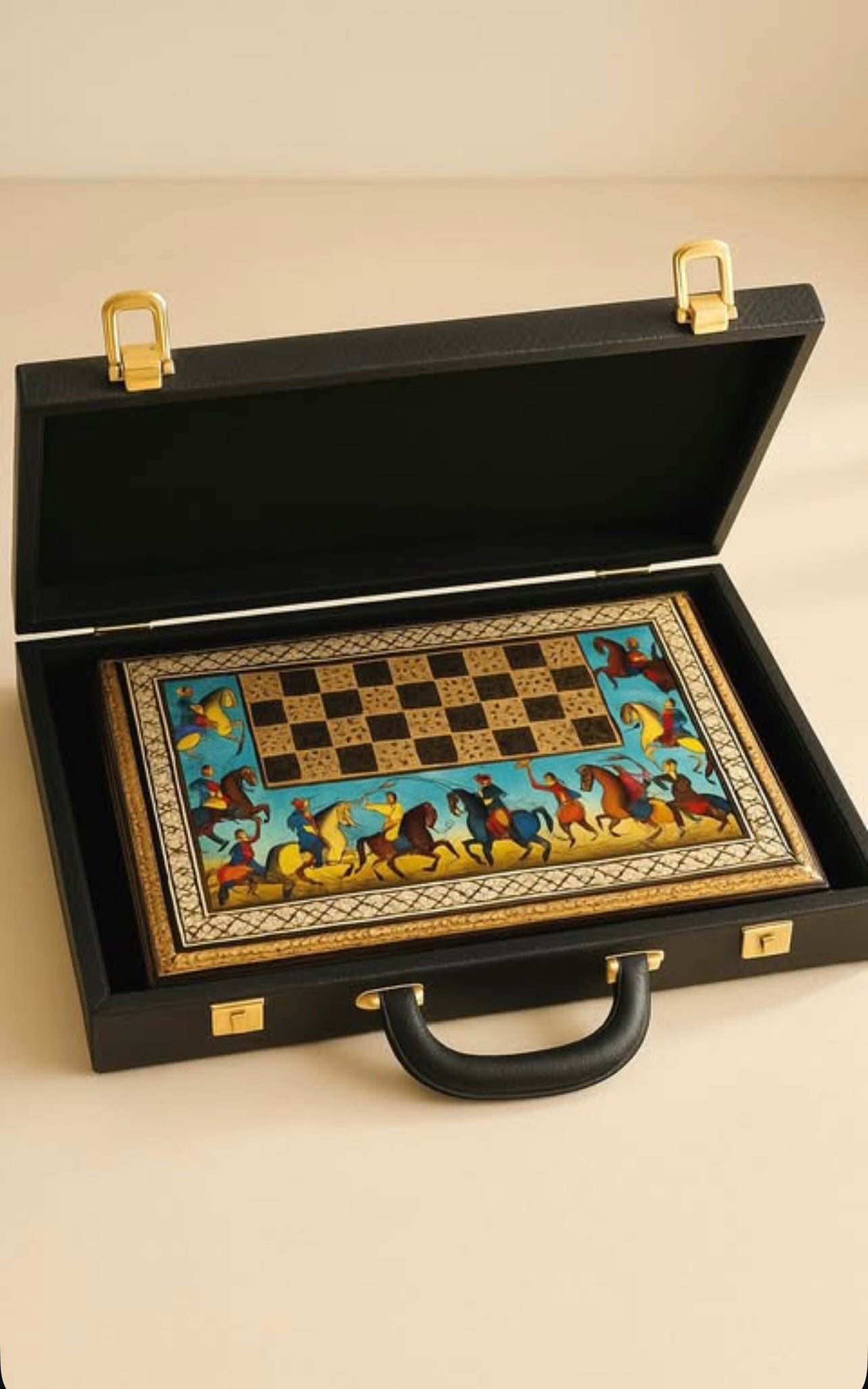 Chess Board - Size 40 - Tazhib & Flower Design