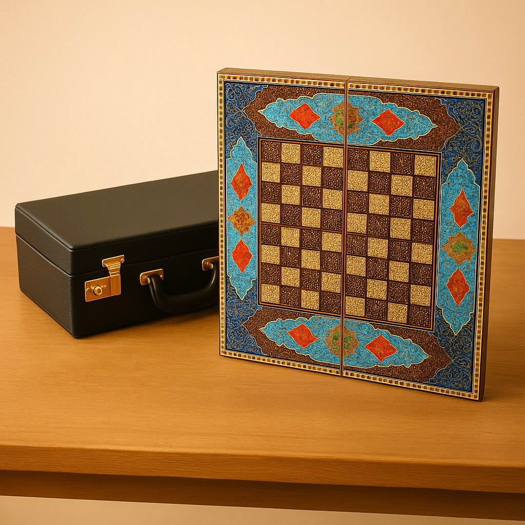 Chess Board - Size 50 - Shell Design - Rounded Edge