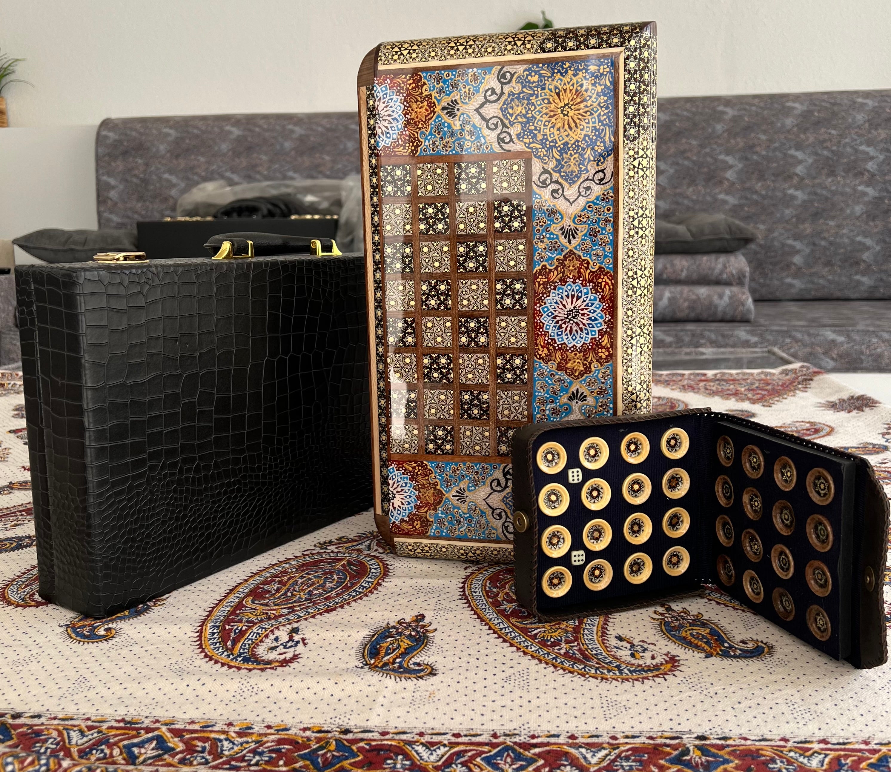 Chess Board Size 40 Shell - Tazhib Design Premium