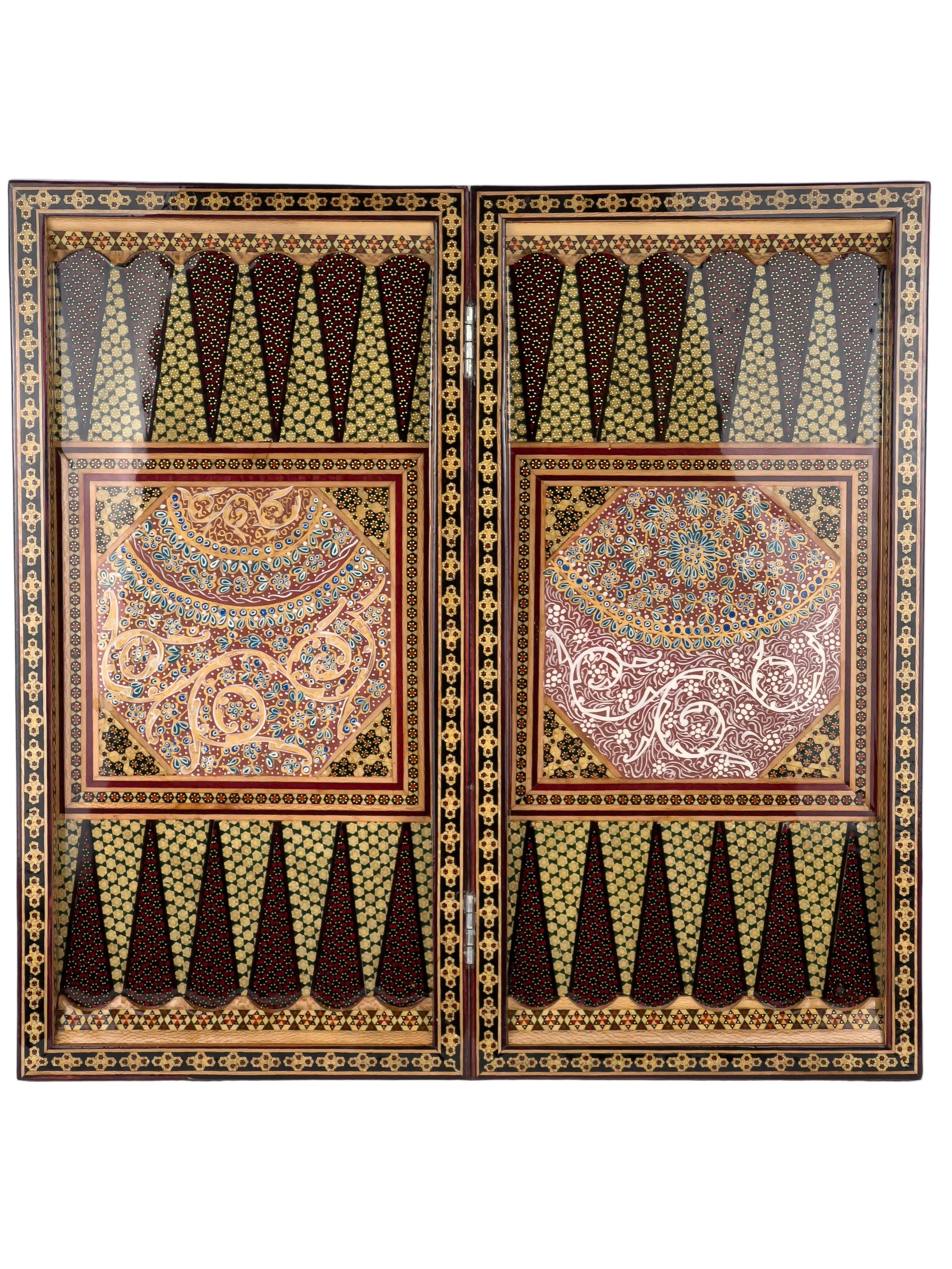 رقعة طاولة نرد وشطرنج - مقاس 50 - مع أعمدة - رسم تازيب