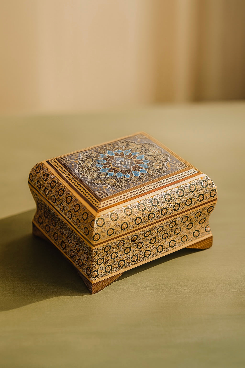 Jewelry Box - Size 10x12 - Top Painting - Interior Khatam