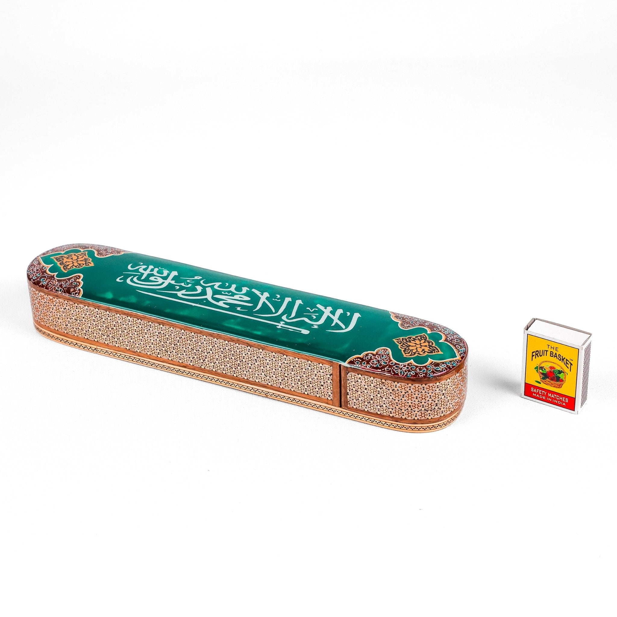Sliding Tasbih Box – Size 30 cm – Saudi Slogan – Green Color – Customer Sample - 1 - Meraas Gallery
