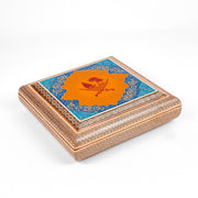 Large Oud Box – Premium Khatam – Qatar Logo – Yellow Color – Customer Sample - Meraas Gallery