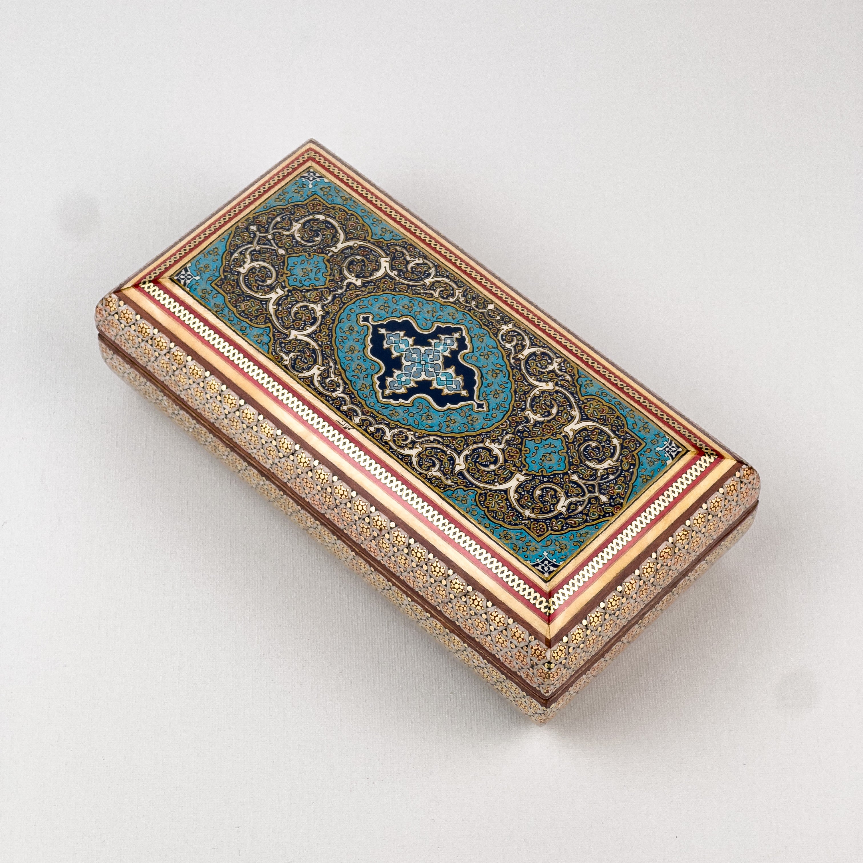 Jewelry Box - Size 10x20 - Top Tazhib Design - Interior Khatam