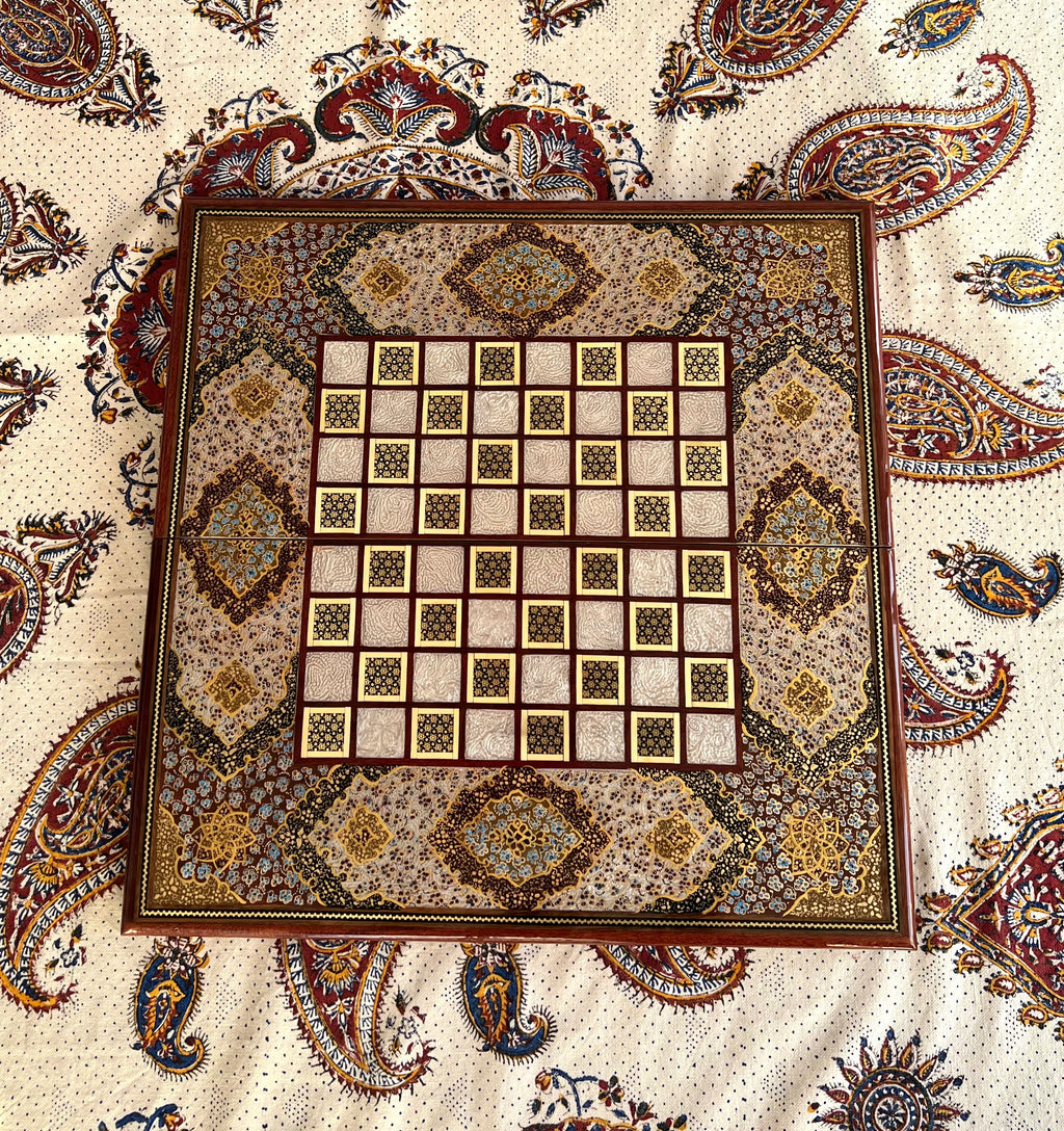 Chess Board - Size 50 - Rounded Edge - Eslimi Design - Mahogany