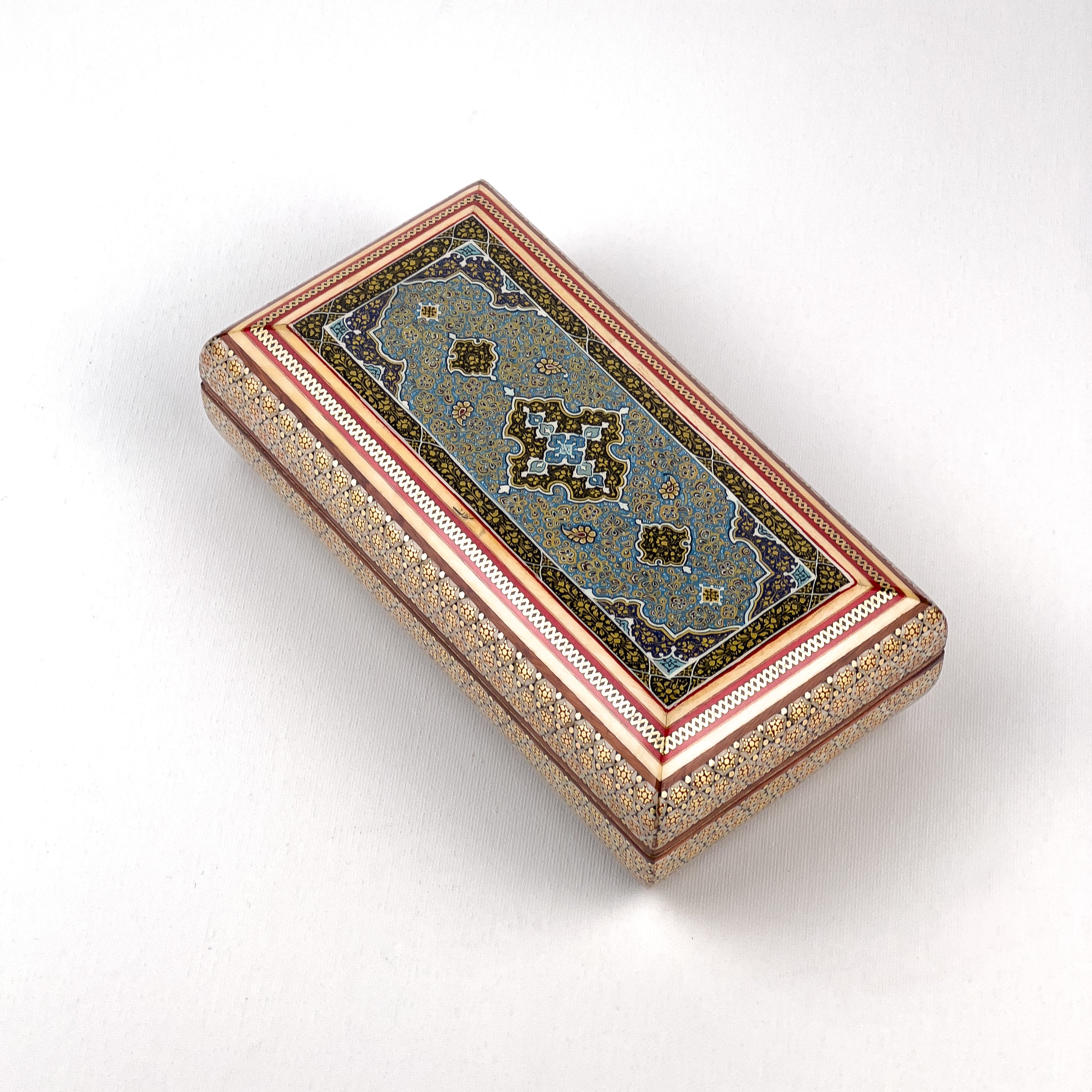 Jewelry Box - Size 10x20 - Top Tazhib Design - Interior Khatam