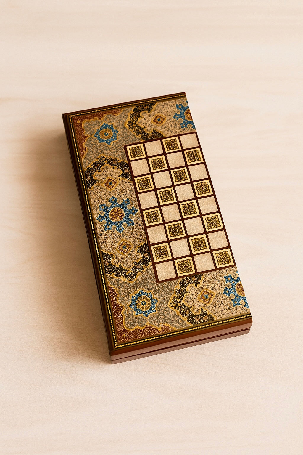 Chess Board - Size 50 - Rounded Edge - Eslimi Design - Mahogany