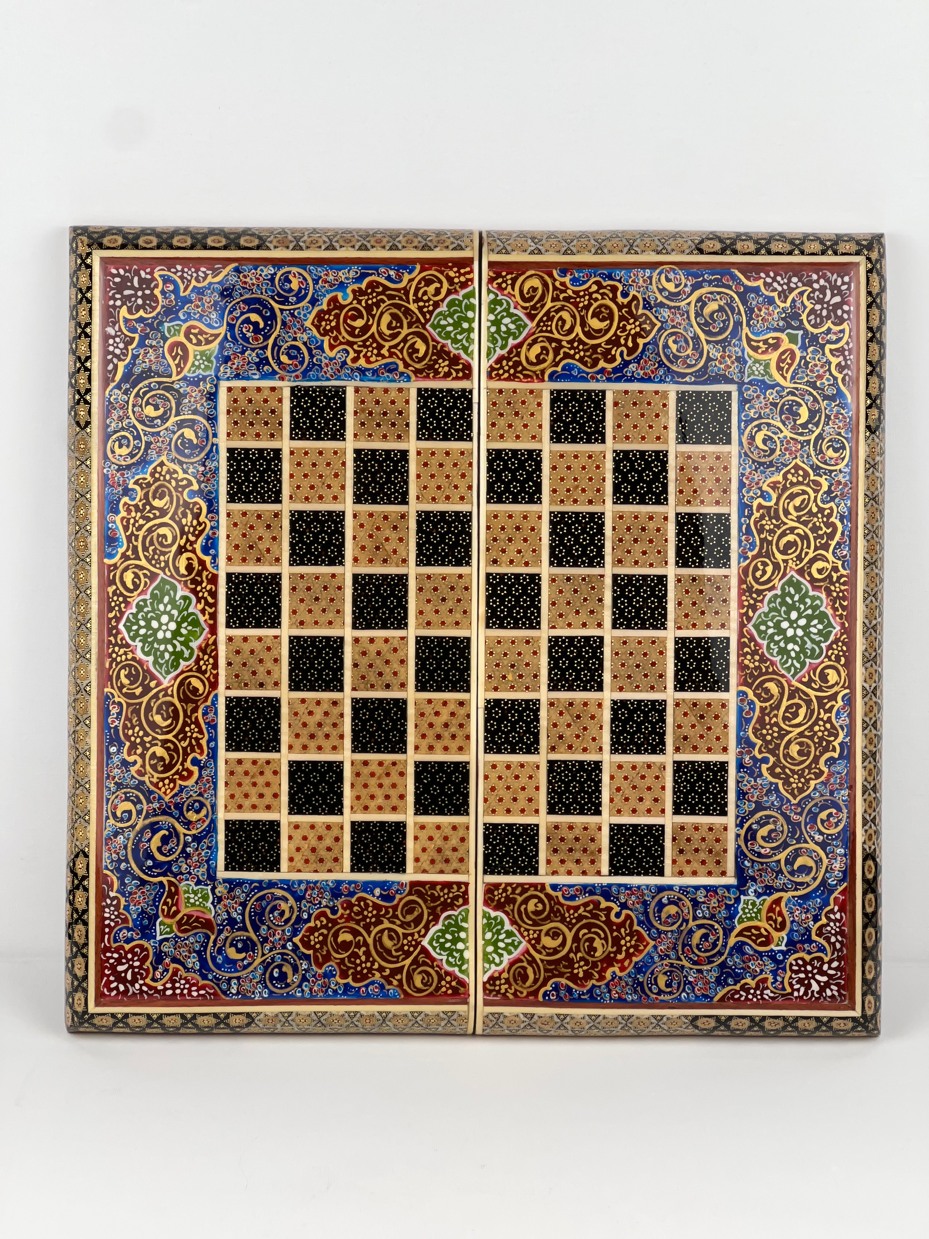 Chess Board - Size 40 - Tazhib & Flower Design