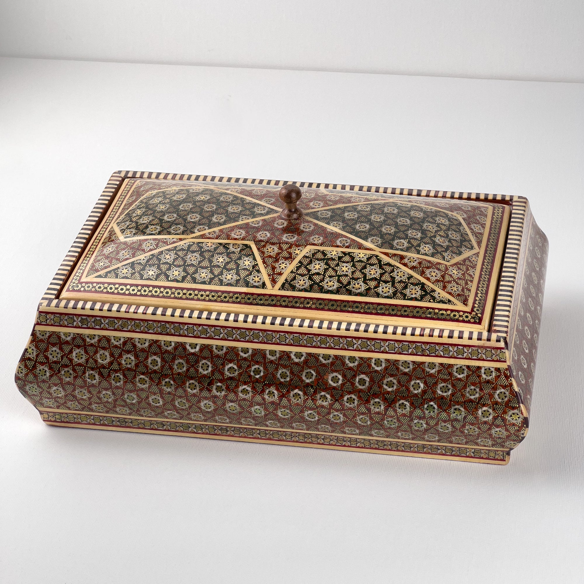Box - Size 27x18 - Full Khatam - Inner Beech - Shirazi Style