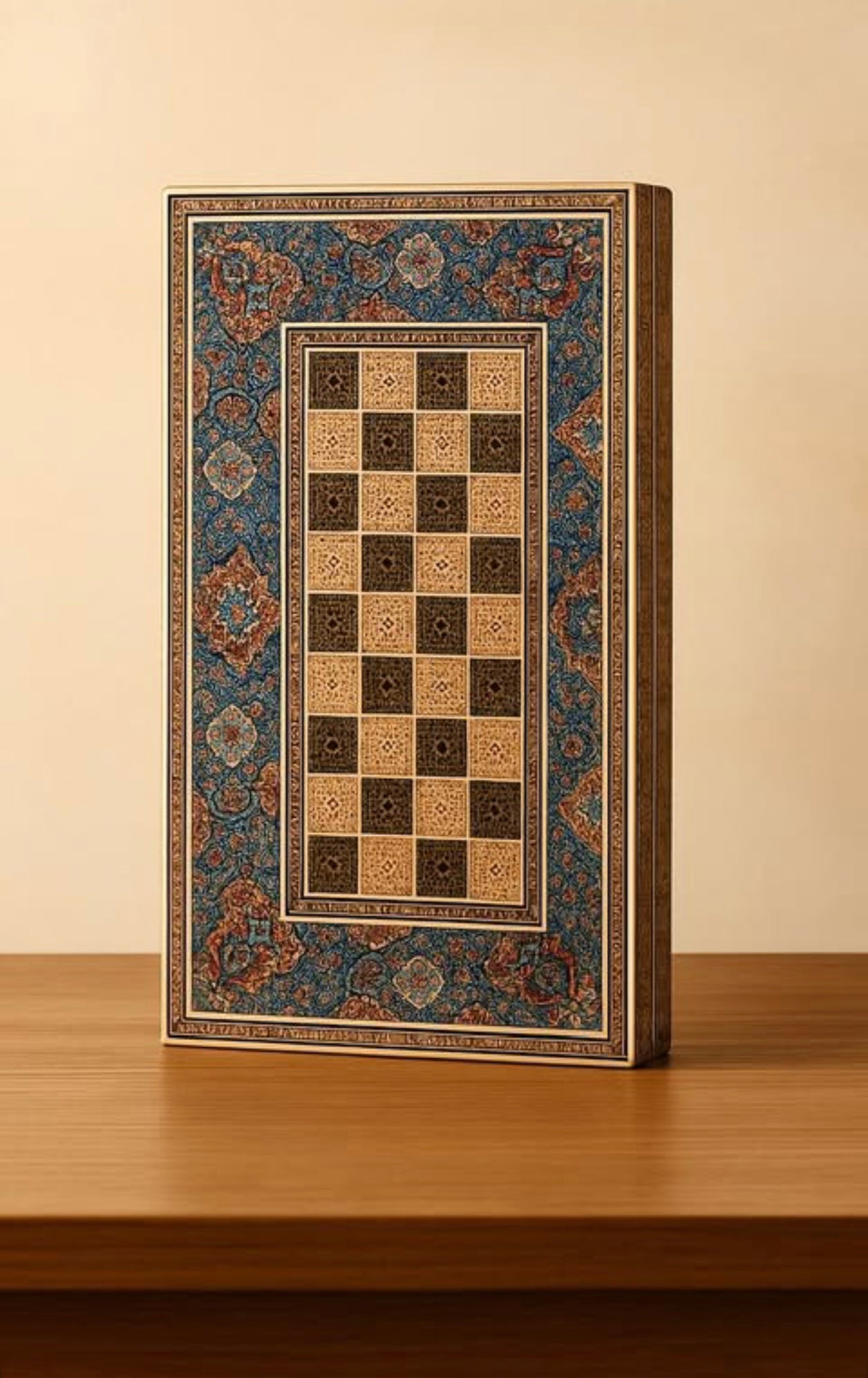 Chess Board - Size 40 - Tazhib & Flower Design