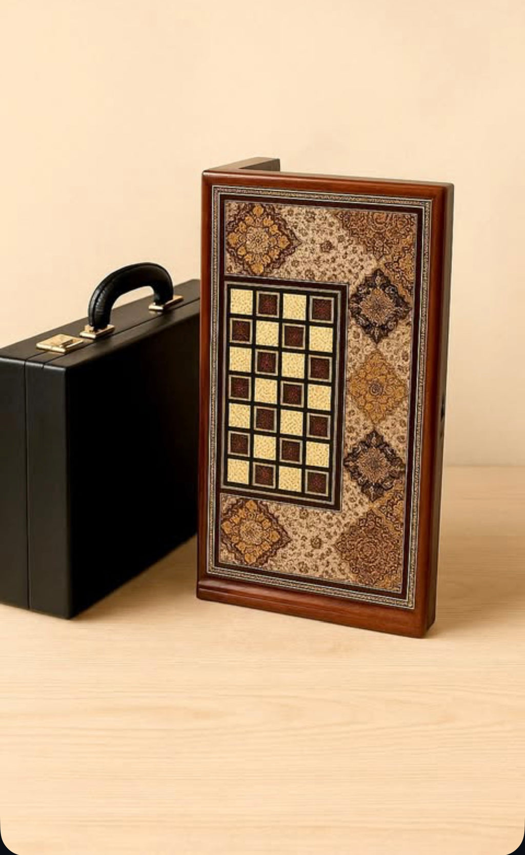 Chess Board - Size 50 - Rounded Edge - Eslimi Design - Mahogany