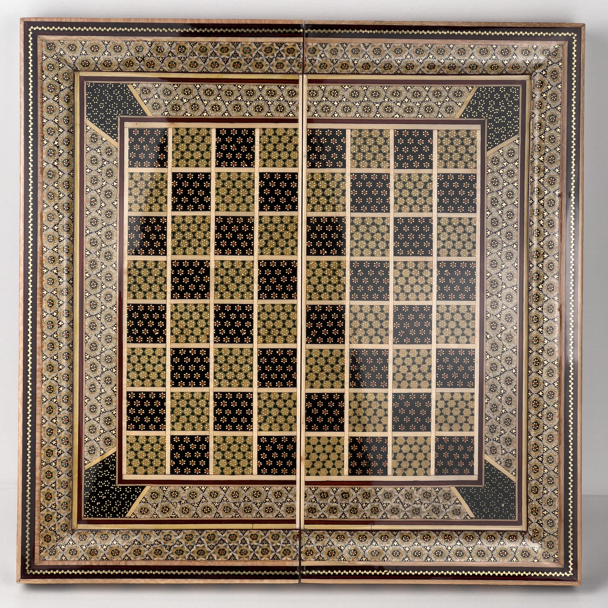 Backgammon & Chess Board - Size 40 - Column Design - Full Khatam