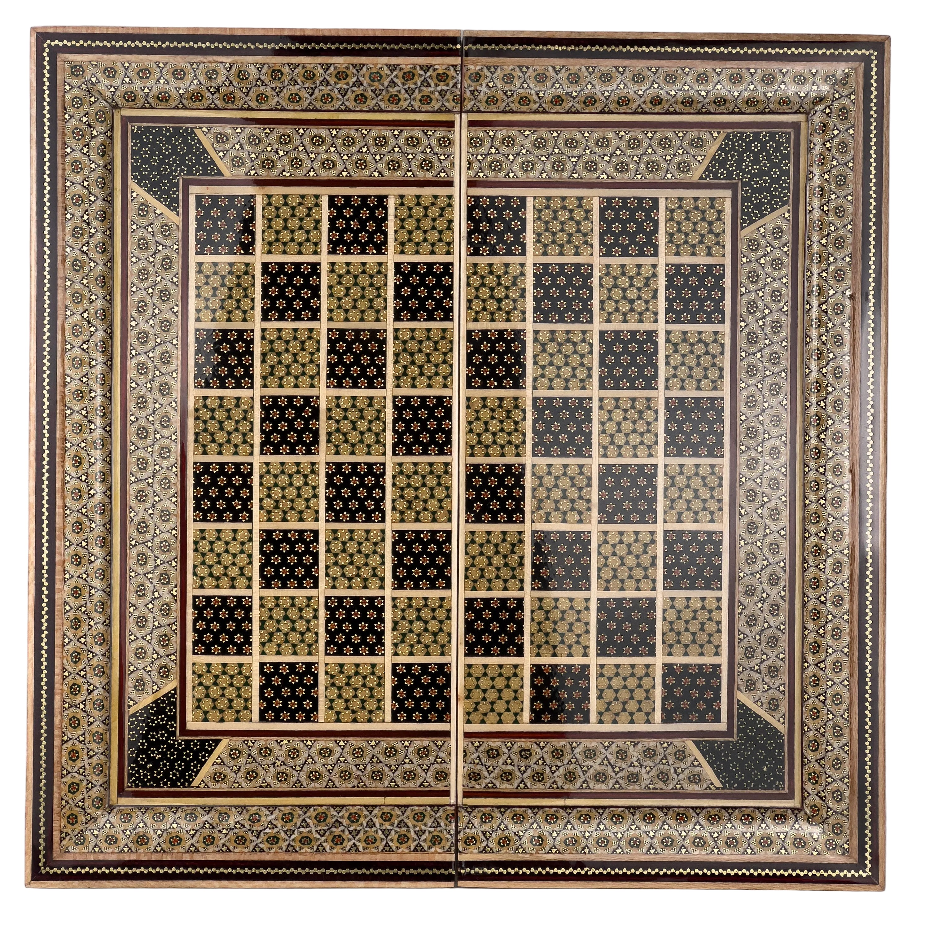 رقعة طاولة نرد وشطرنج - مقاس 40 - تصميم عمودي - ختم كامل