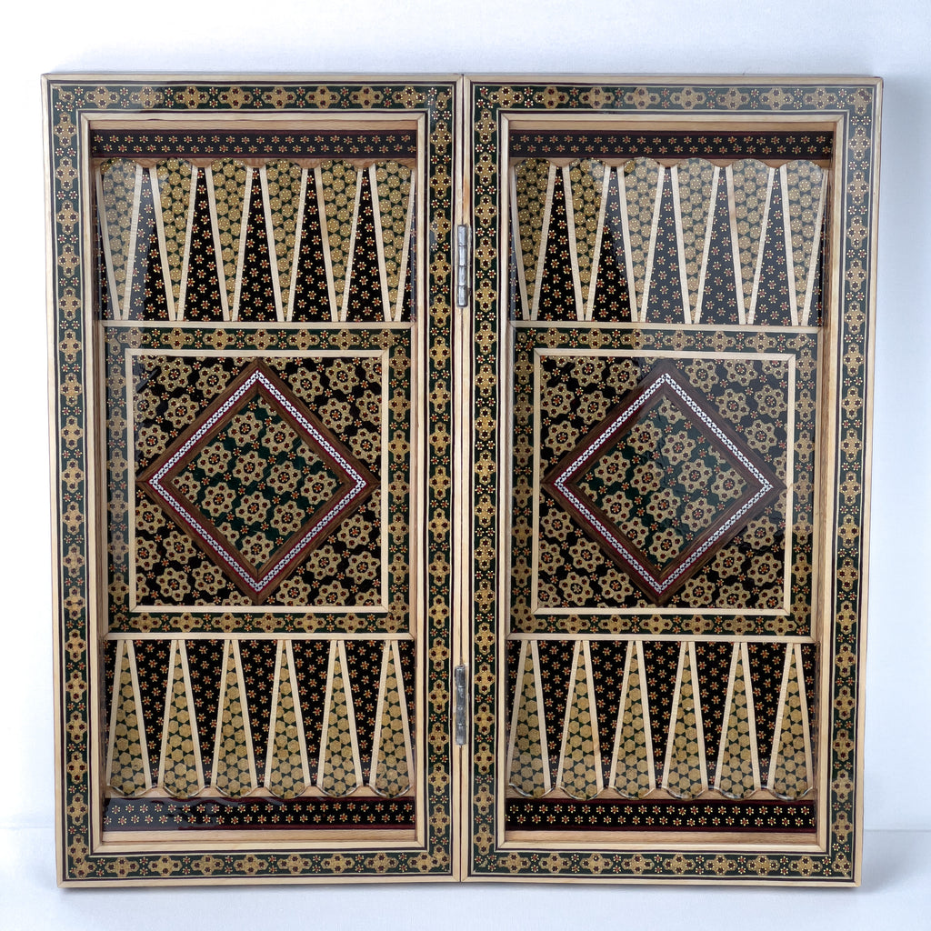 Backgammon & Chess Board - Size 40 - Column Design - Full Khatam