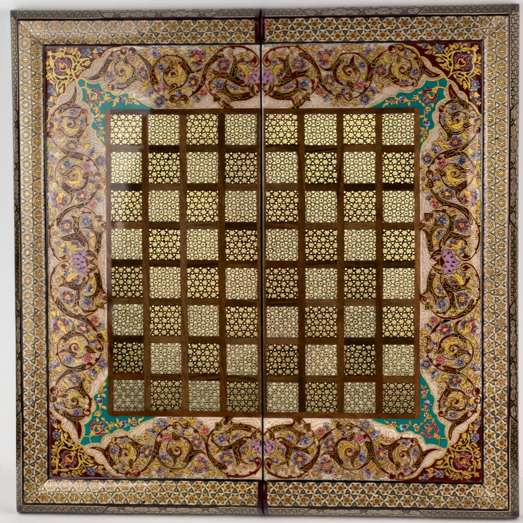 Chess Board - Size 50 - Column Frame - Tazhib Design