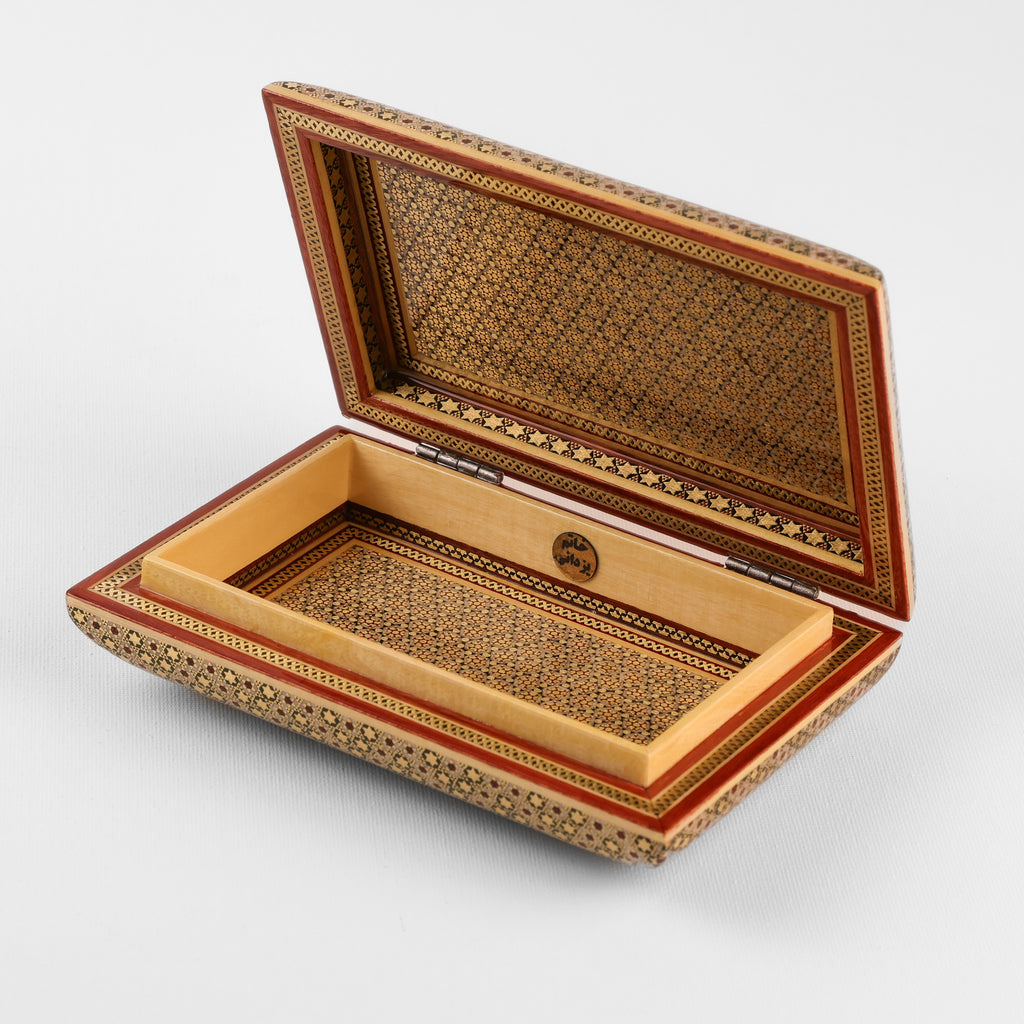 Jewelry Box - Medium - Soap-Style Round Khatam - Snake Skin Pattern