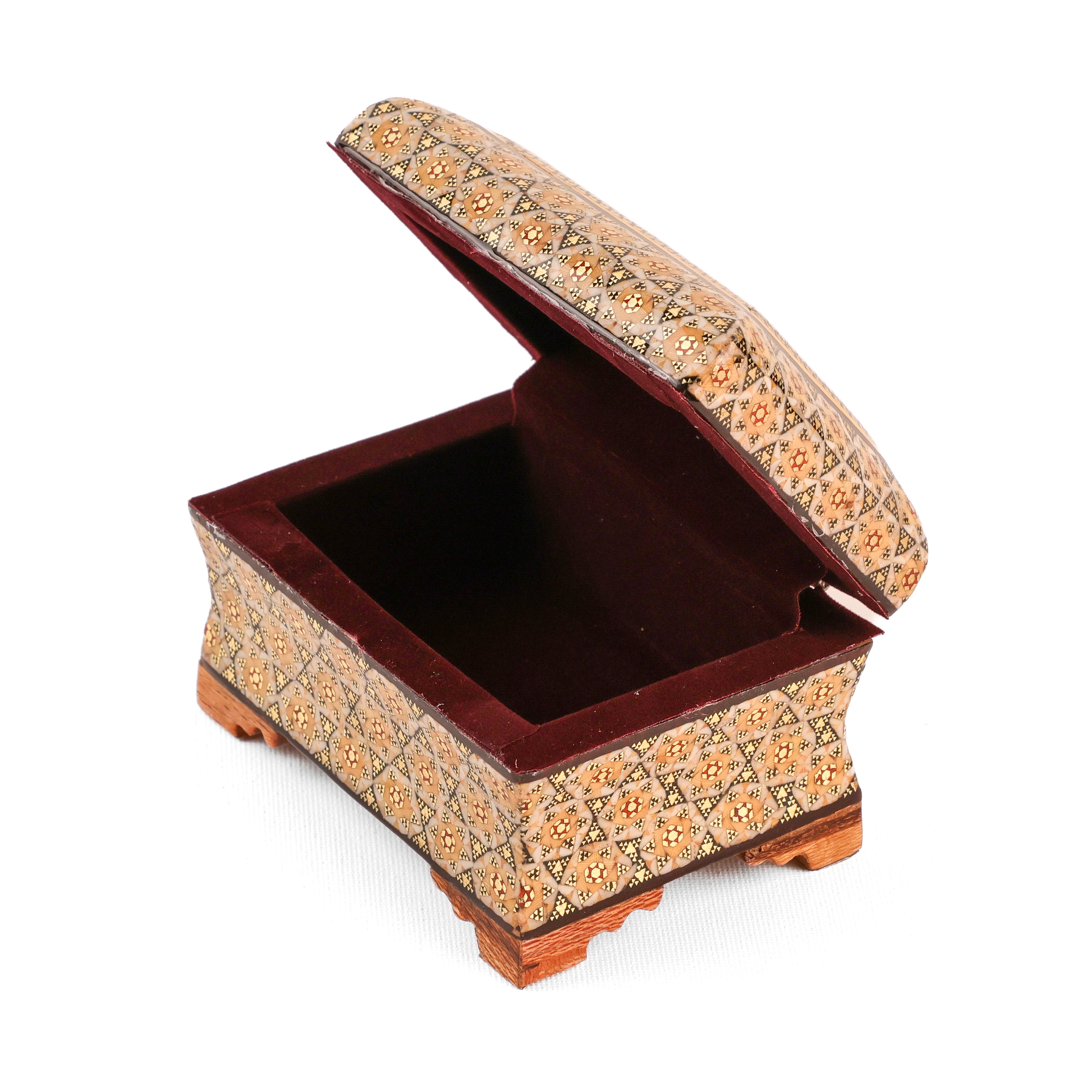 صندوق - مقاس 8×11 - جانب مسطح - بطانة داخلية من المخمل الفاخر - غطاء من قماش التاجيب الفاخر