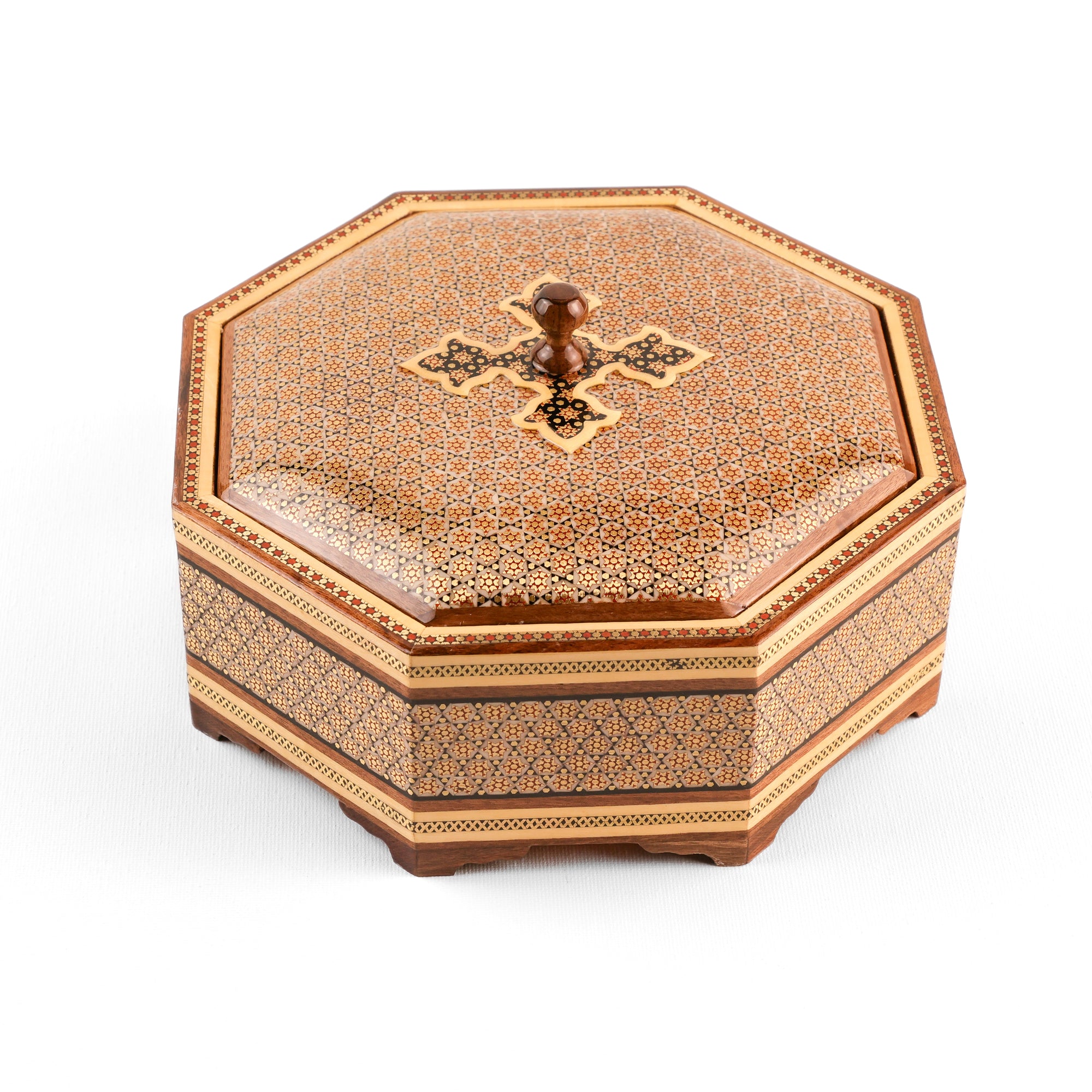 Candy Dish - 8-Sided - Khatam Glass Premium - Inner Beech - Toranj Lid - Size 1
