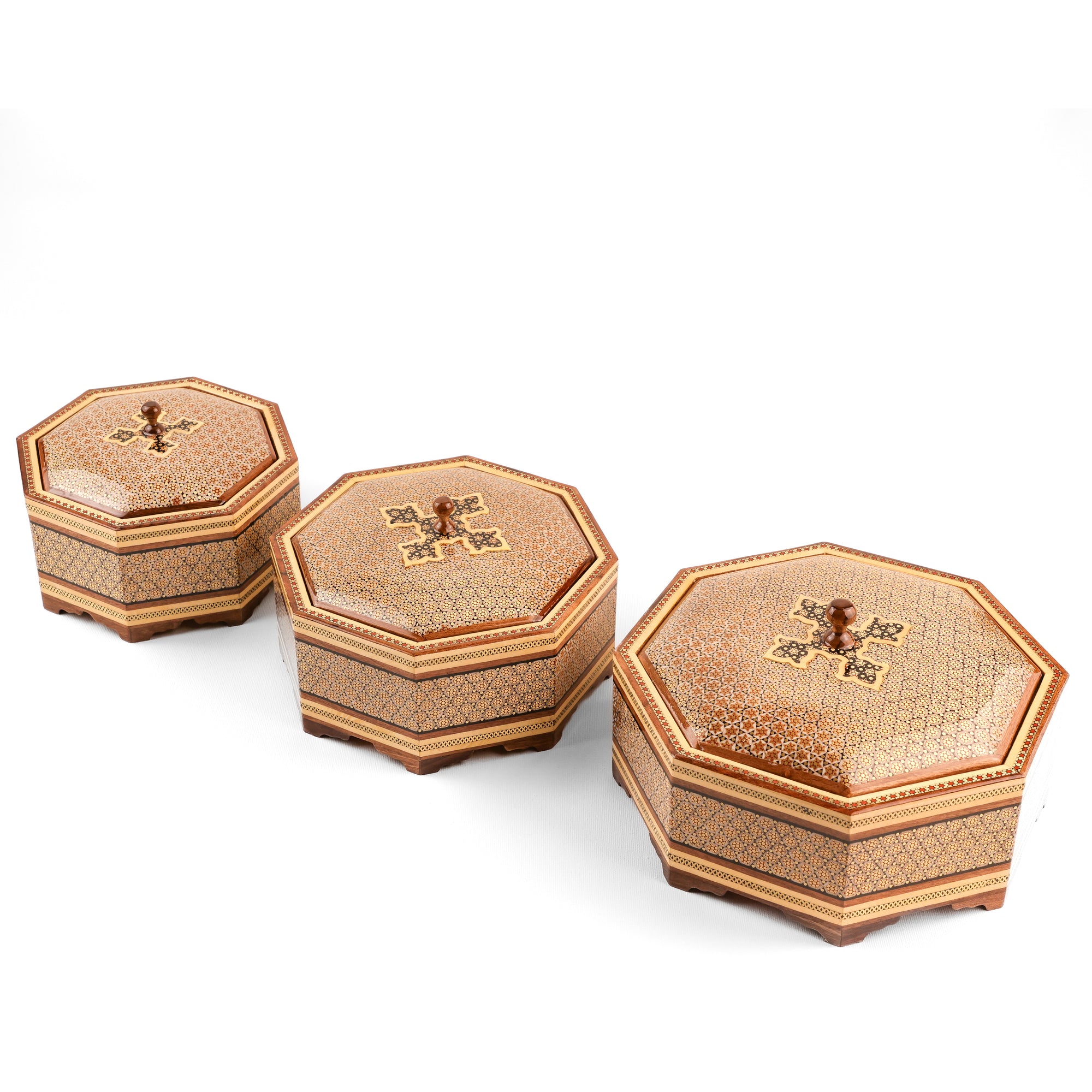 Candy Dish - 8-Sided - Khatam Glass Premium - Inner Beech - Toranj Lid - Size 1