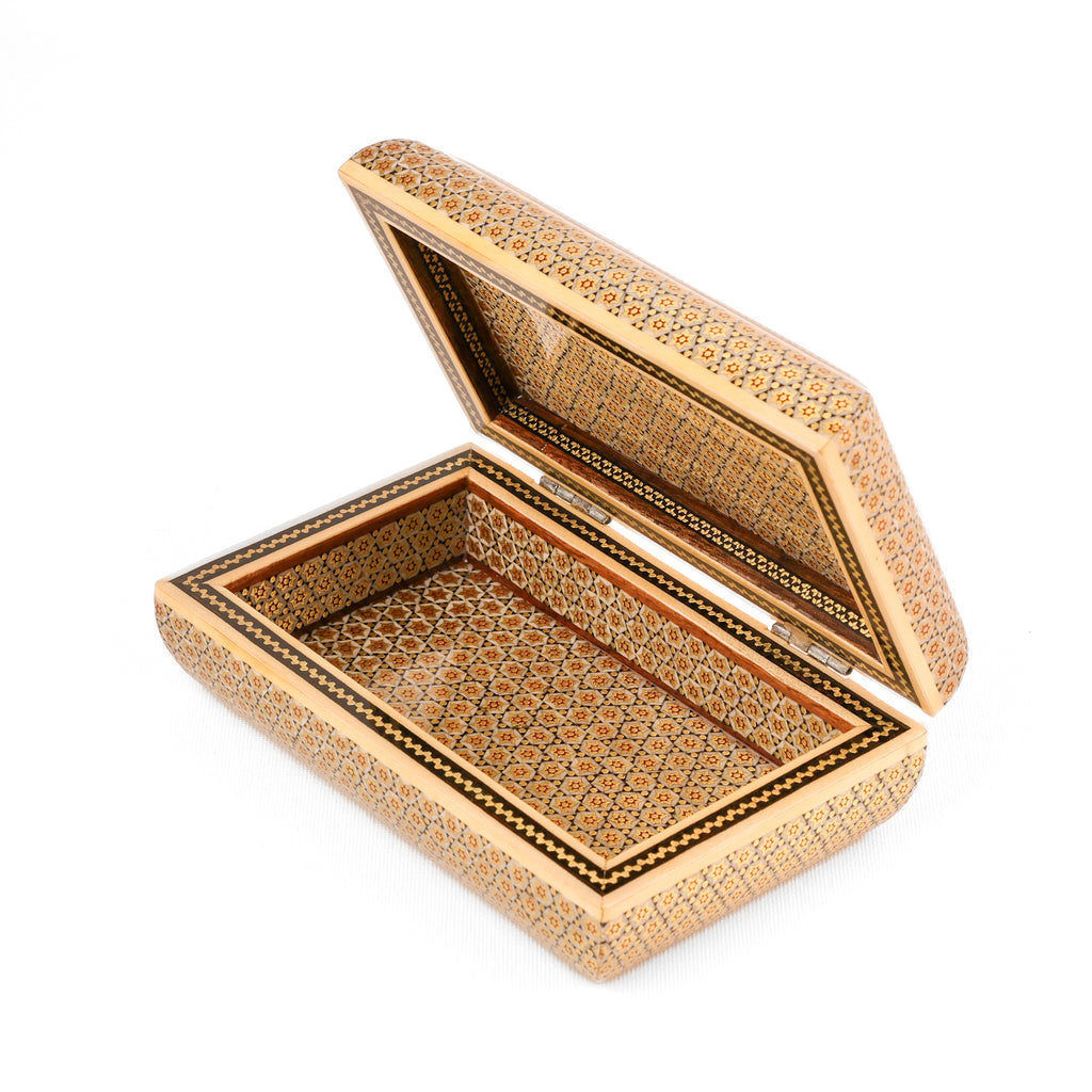 Jewelry Box - Full Bone Khatam with Hand-Painted Lid - Size 2