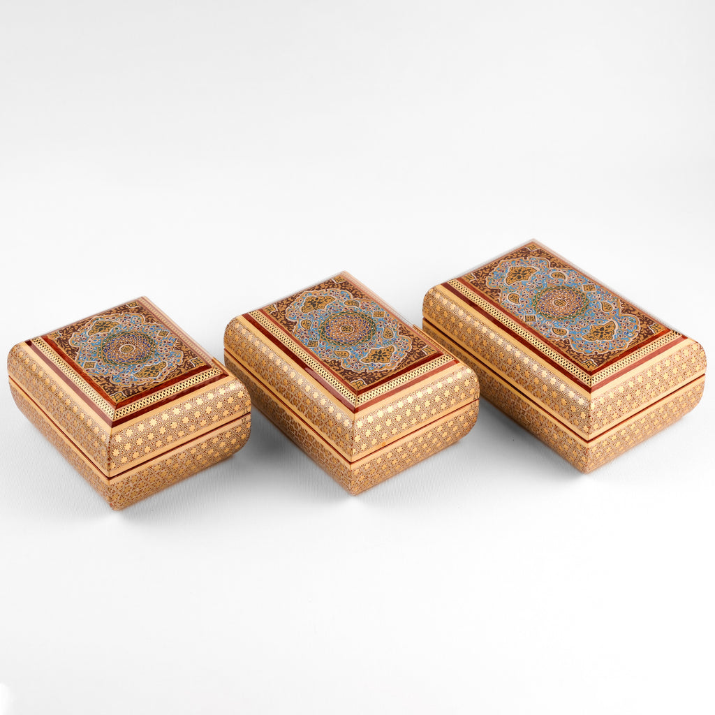 Full Glass Khatam Box - Premium - Tazhib Lid