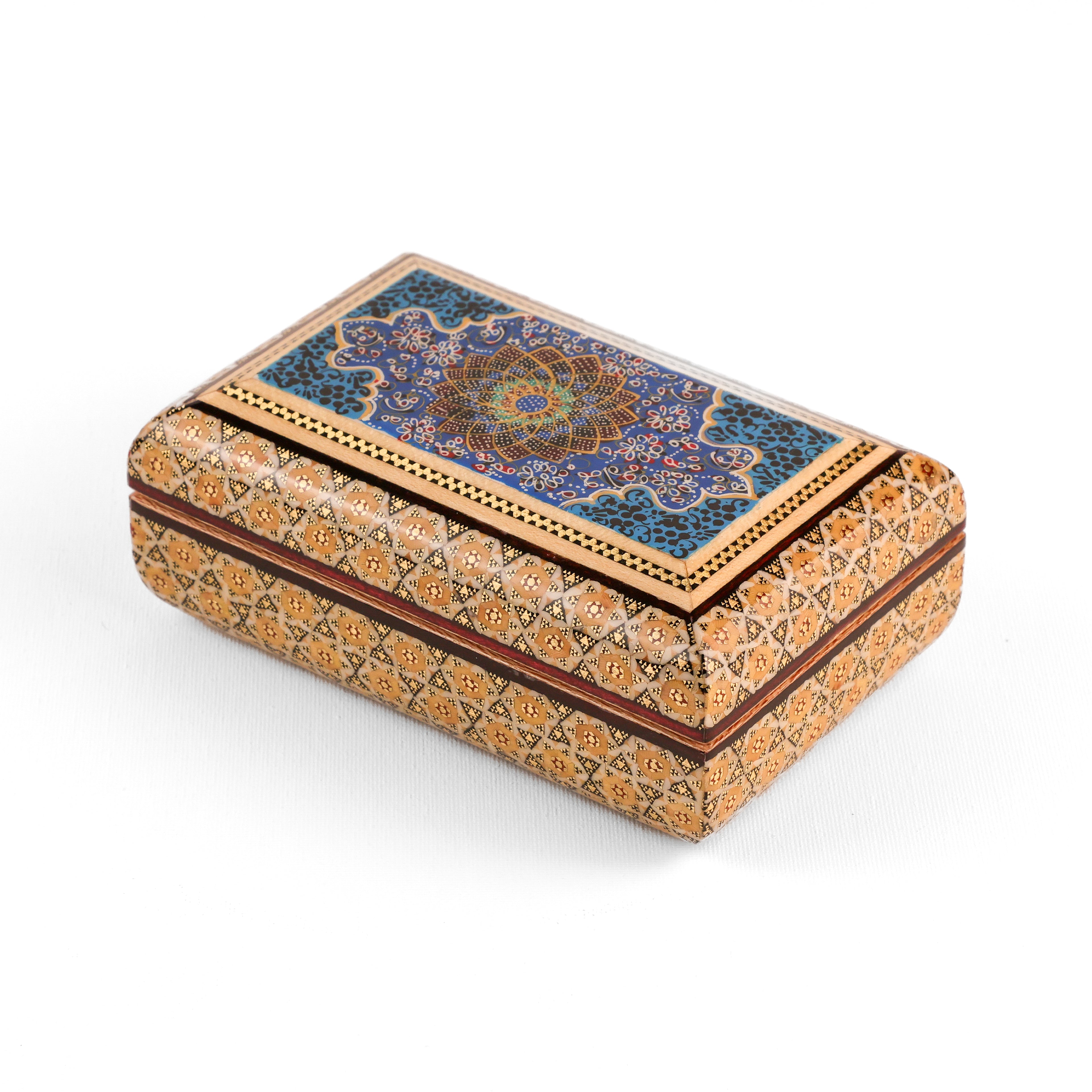 Jewelry Box - Large - Full Bone Khatam - Tazhib Painting Lid