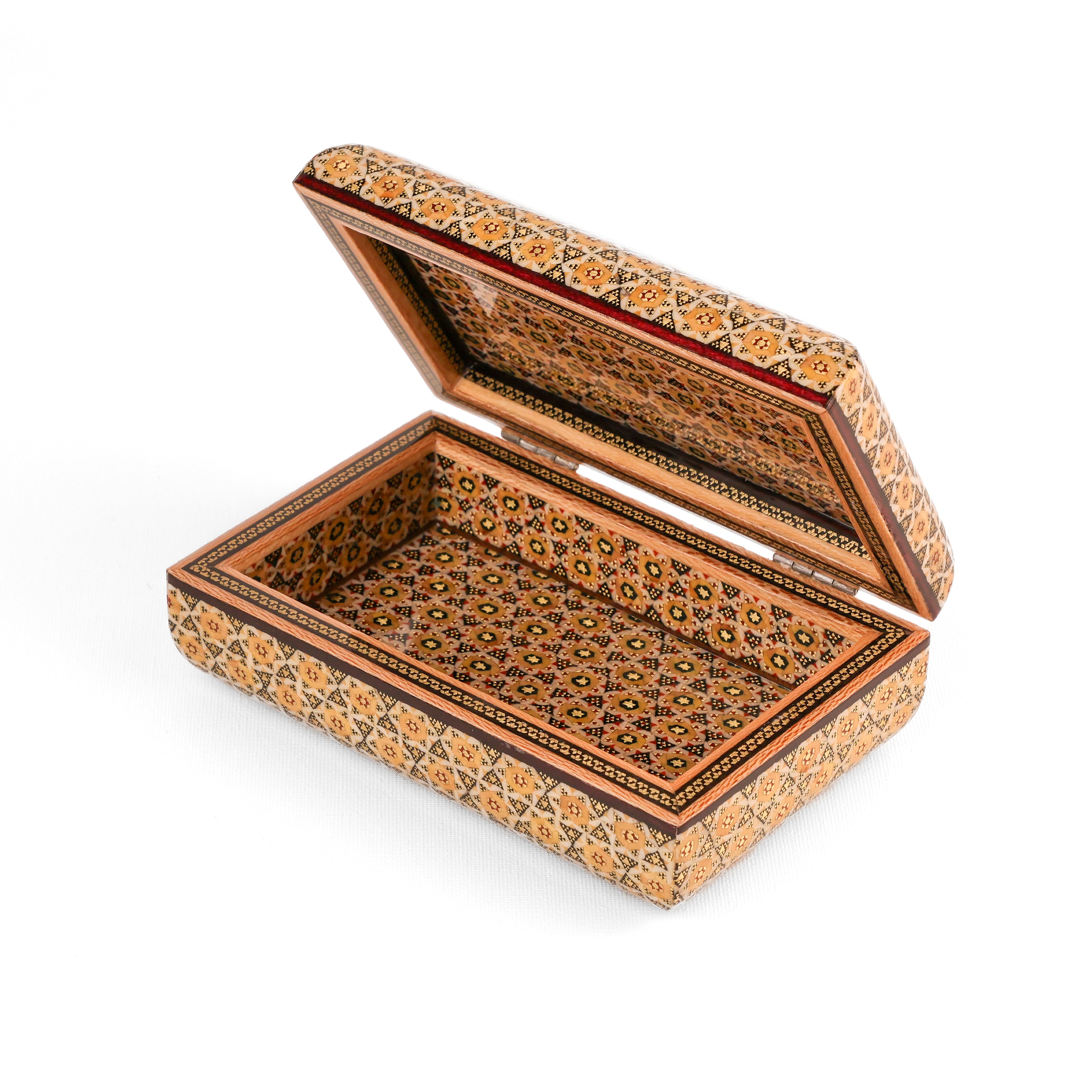 Jewelry Box - Large - Full Bone Khatam - Tazhib Painting Lid