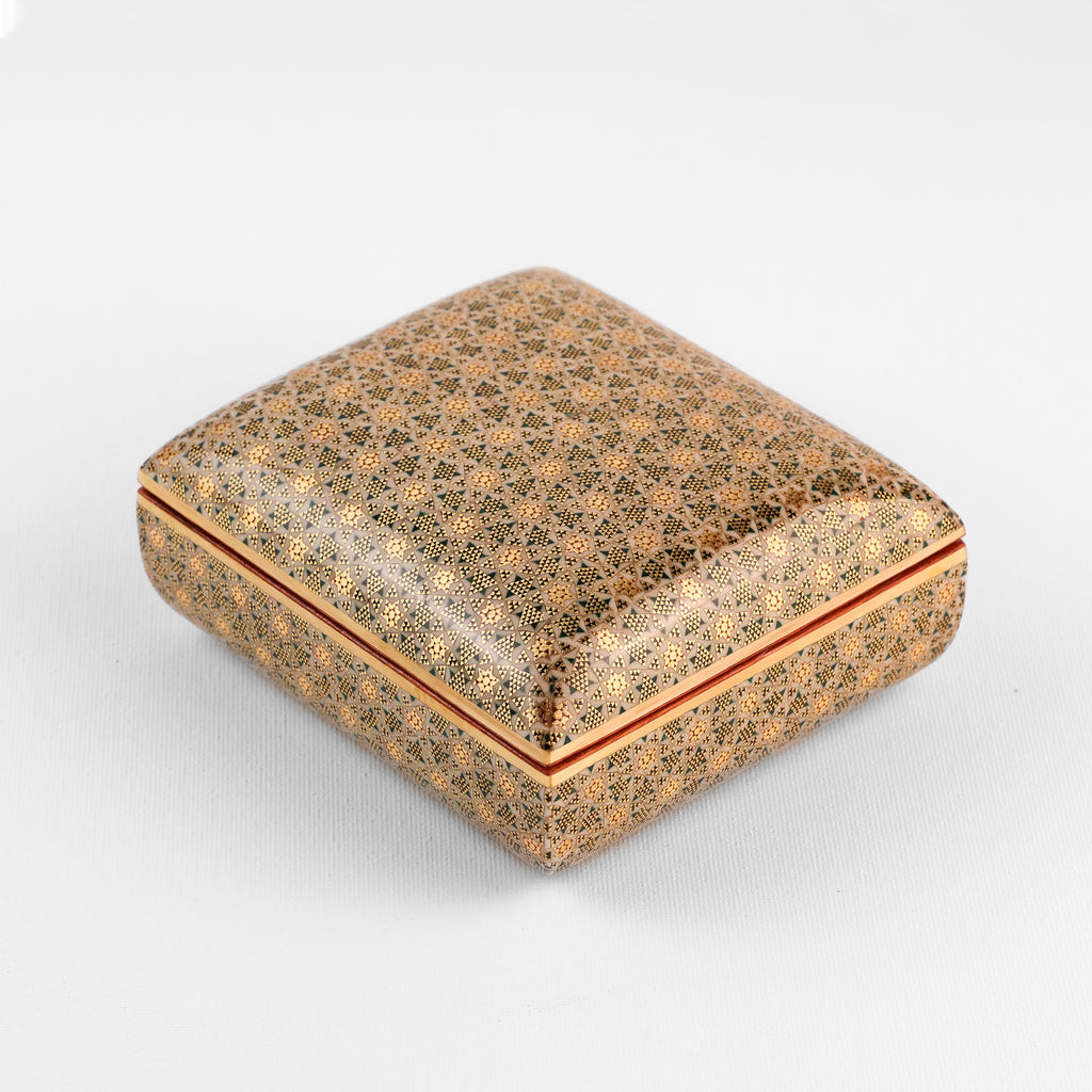 Jewelry Box - Size 12x11 - Full Bone Khatam - 6-Bone Design - Khatam Interior